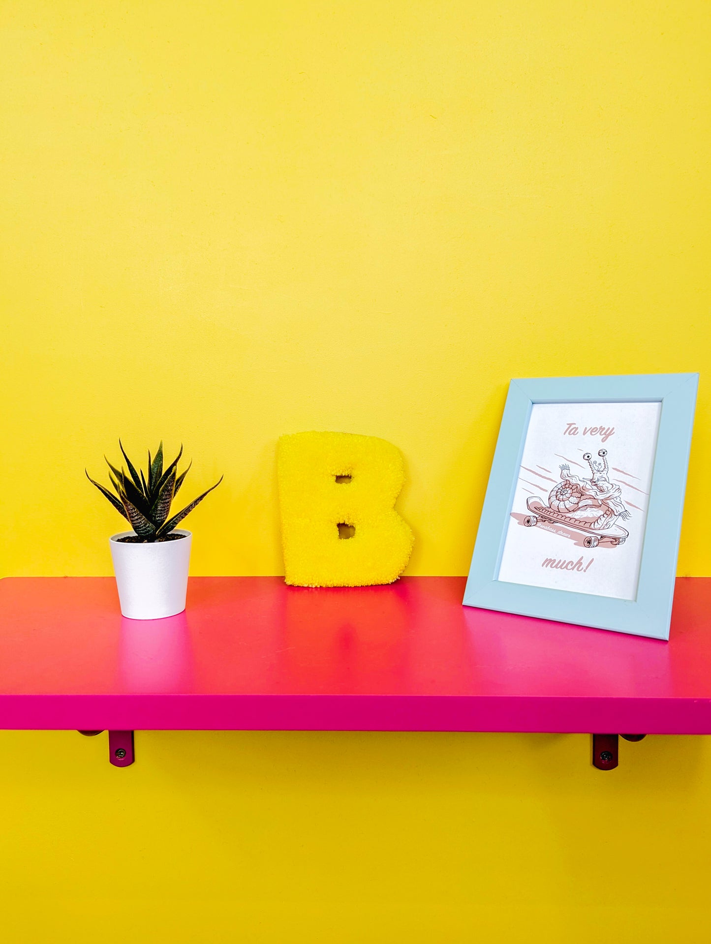 Tufted Fluffy Alphabet Wall Letter B - Colourful Kids Room Decor, Cute Nursery Accent, Personalised Wall Display