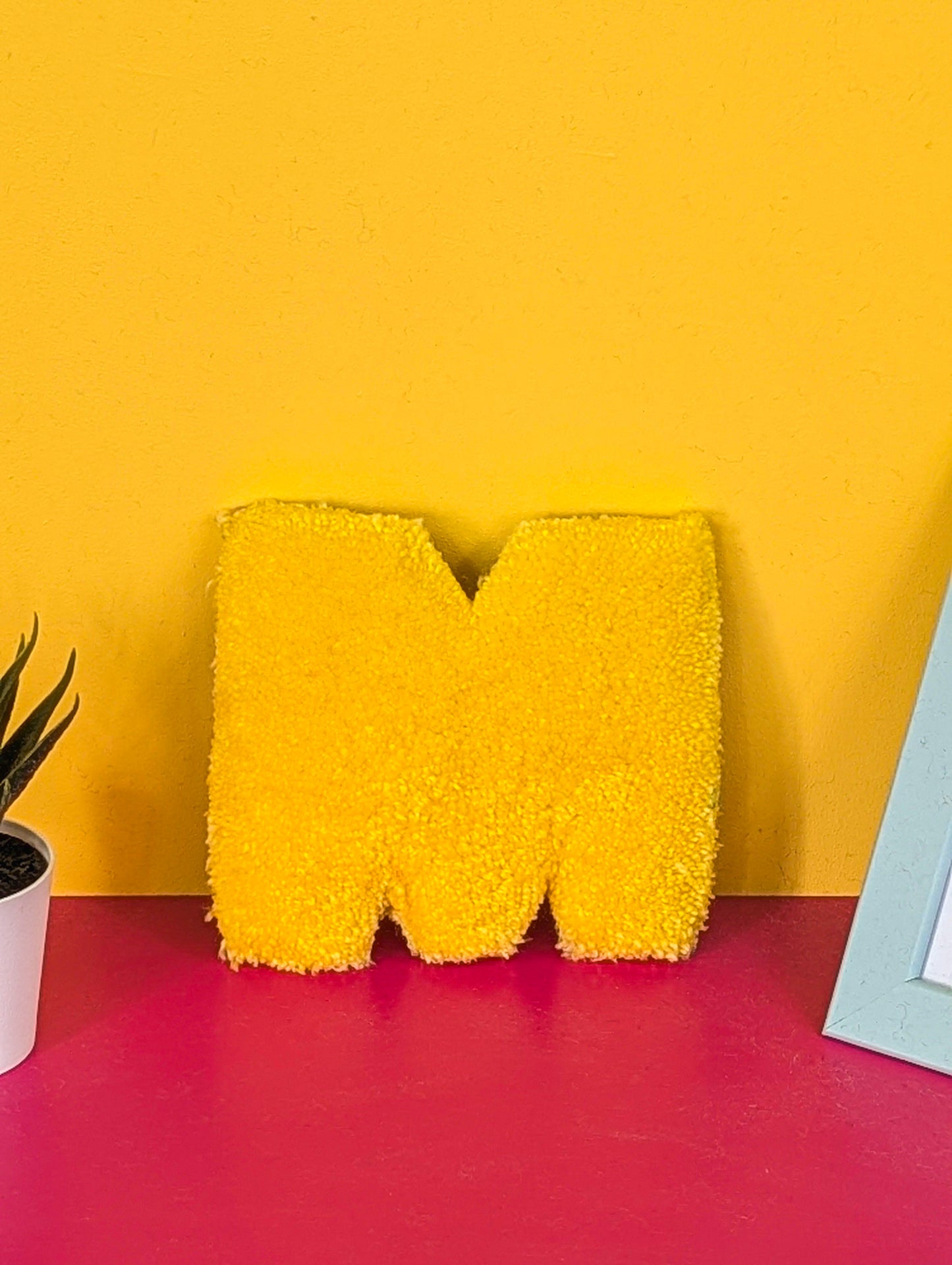 Tufted Fluffy Alphabet Wall Letter M - Colourful Kids Room Decor, Cute Nursery Accent, Personalised Wall Display