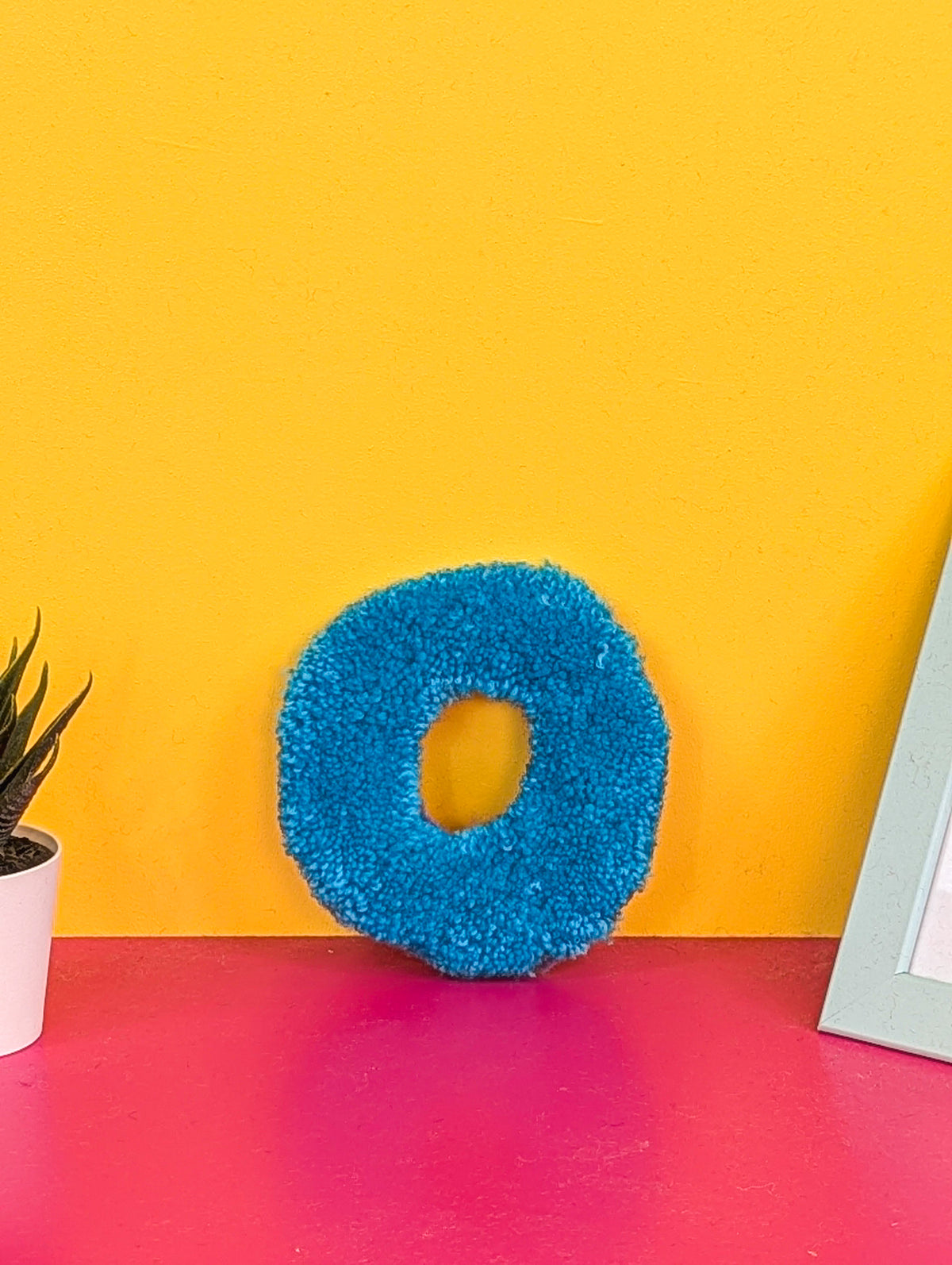 Tufted Fluffy Alphabet Wall Letter O - Colourful Kids Room Decor, Cute Nursery Accent, Personalised Wall Display