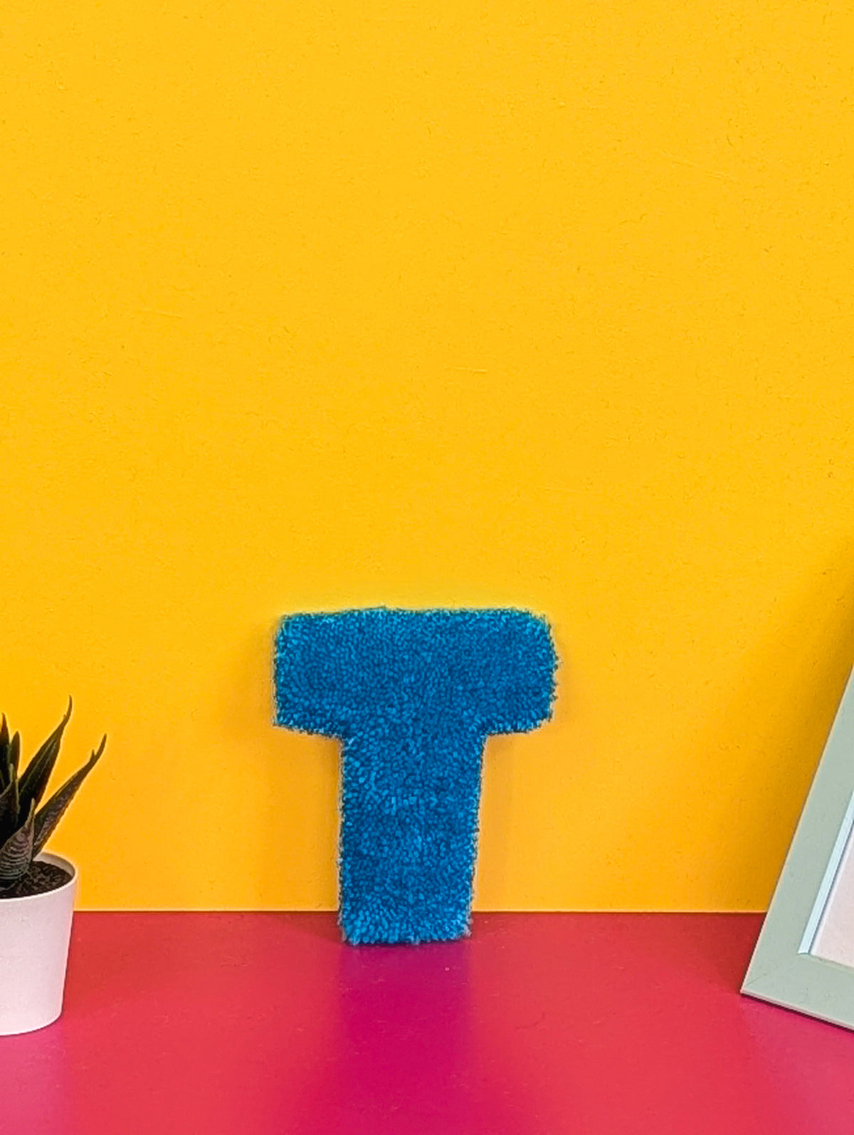 Tufted Fluffy Alphabet Wall Letter T - Colourful Kids Room Decor, Cute Nursery Accent, Personalised Wall Display