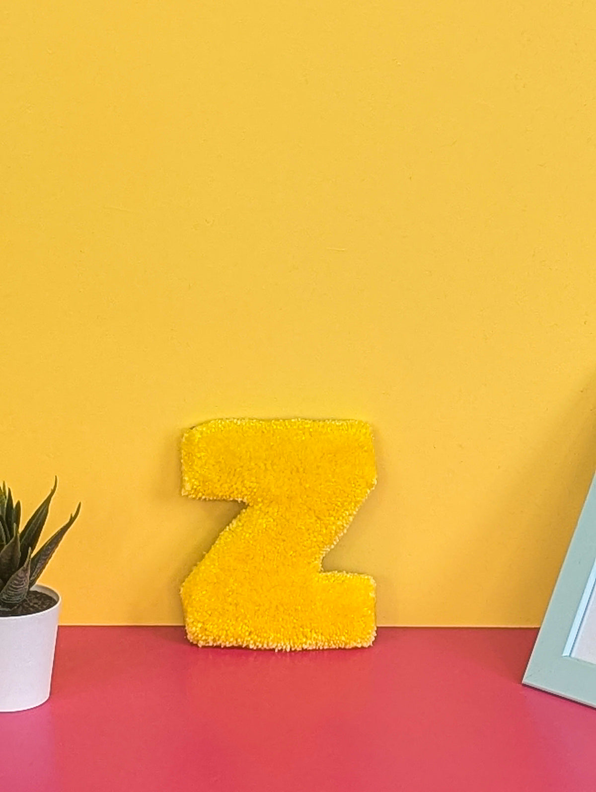 Tufted Fluffy Alphabet Wall Letter Z - Colourful Kids Room Decor, Cute Nursery Accent, Personalised Wall Display