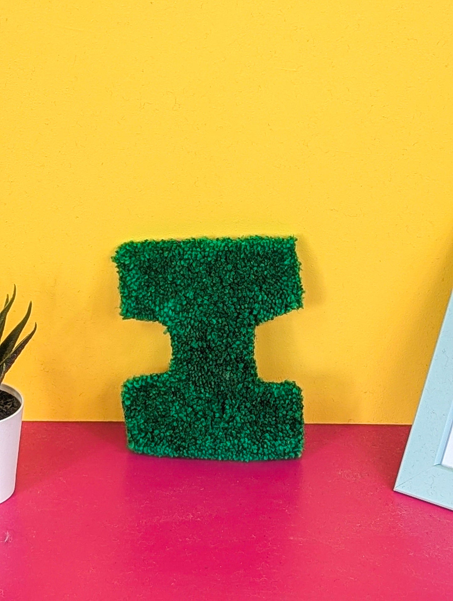 Tufted Fluffy Alphabet Wall Letter I - Colourful Kids Room Decor, Cute Nursery Accent, Personalised Wall Display