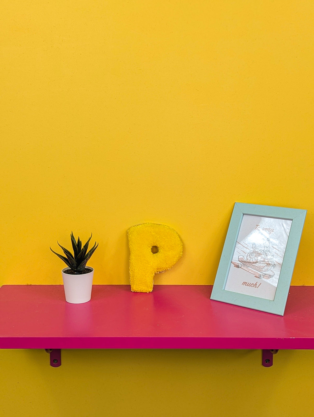 Tufted Fluffy Alphabet Wall Letter P - Colourful Kids Room Decor, Cute Nursery Accent, Personalised Wall Display
