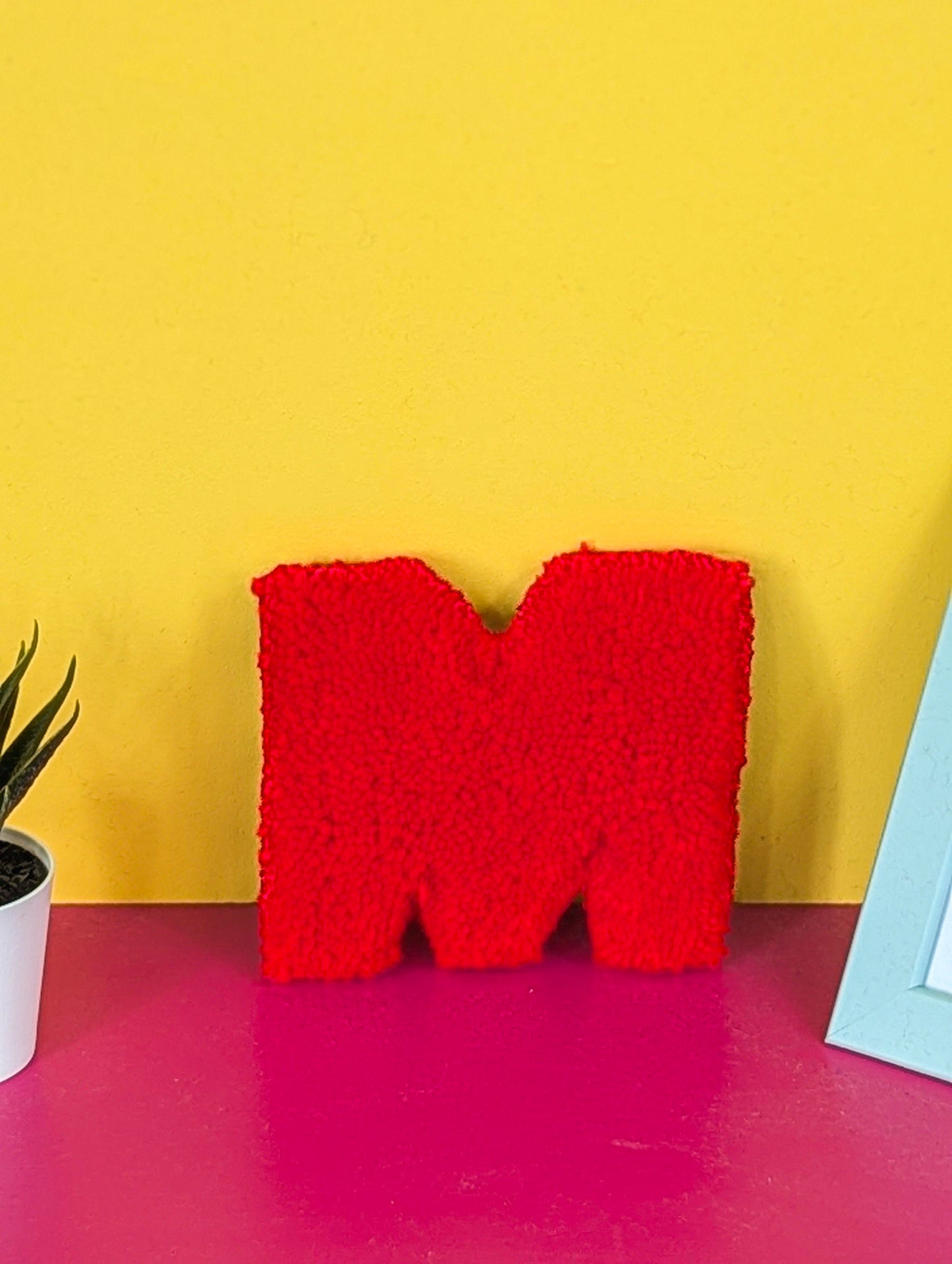 Tufted Fluffy Alphabet Wall Letter M - Colourful Kids Room Decor, Cute Nursery Accent, Personalised Wall Display