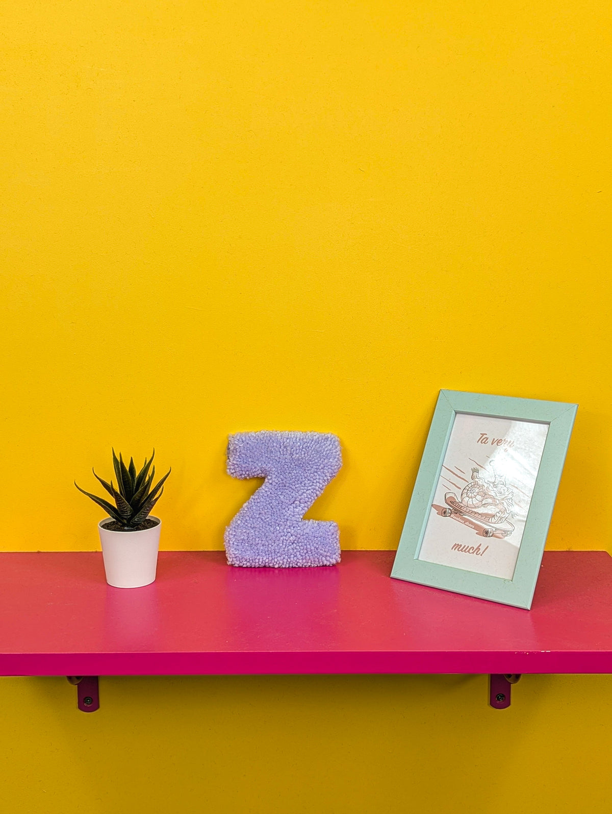Tufted Fluffy Alphabet Wall Letter Z - Colourful Kids Room Decor, Cute Nursery Accent, Personalised Wall Display
