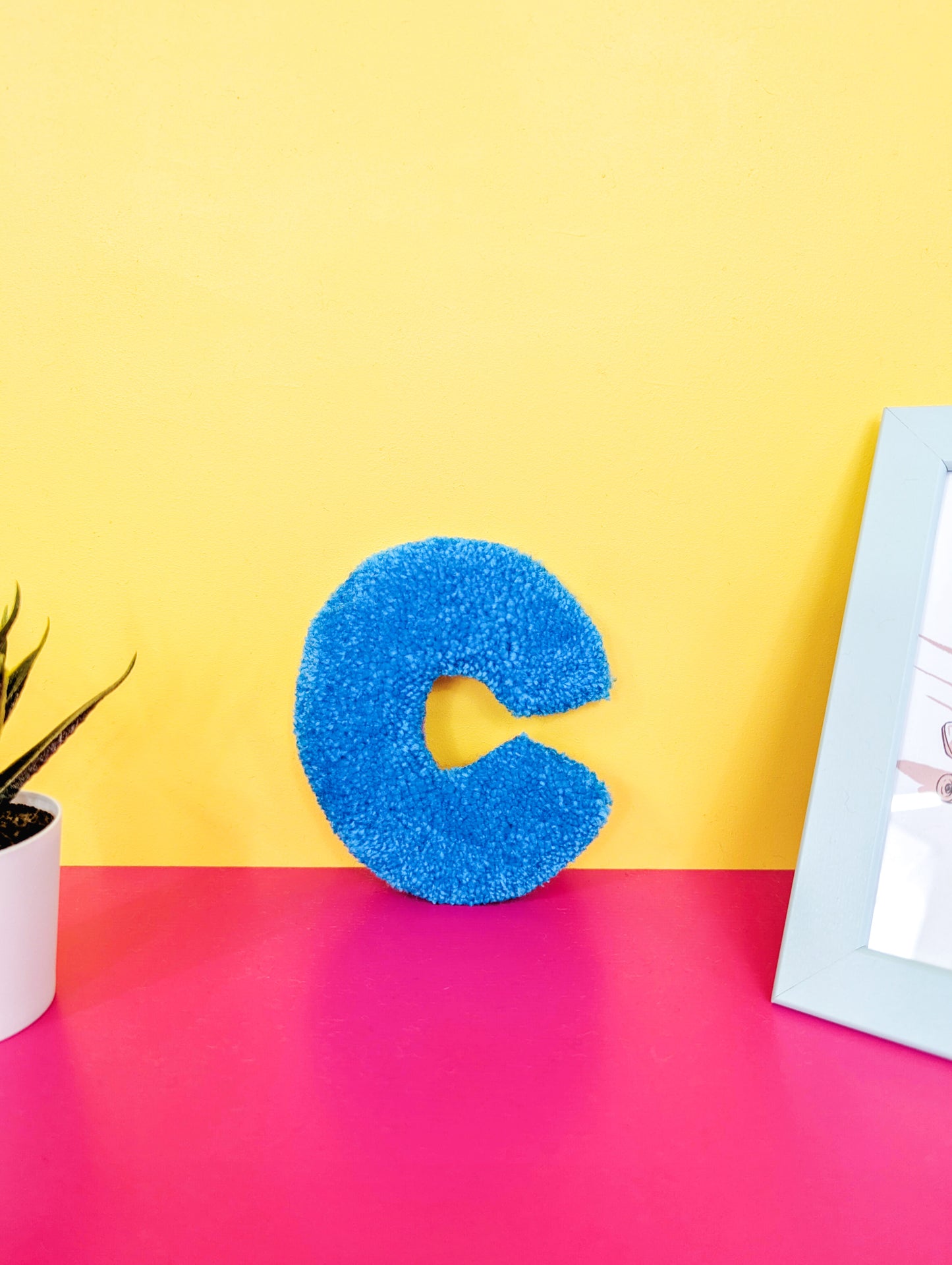 Tufted Fluffy Alphabet Wall Letter C - Colourful Kids Room Decor, Cute Nursery Accent, Personalised Wall Display
