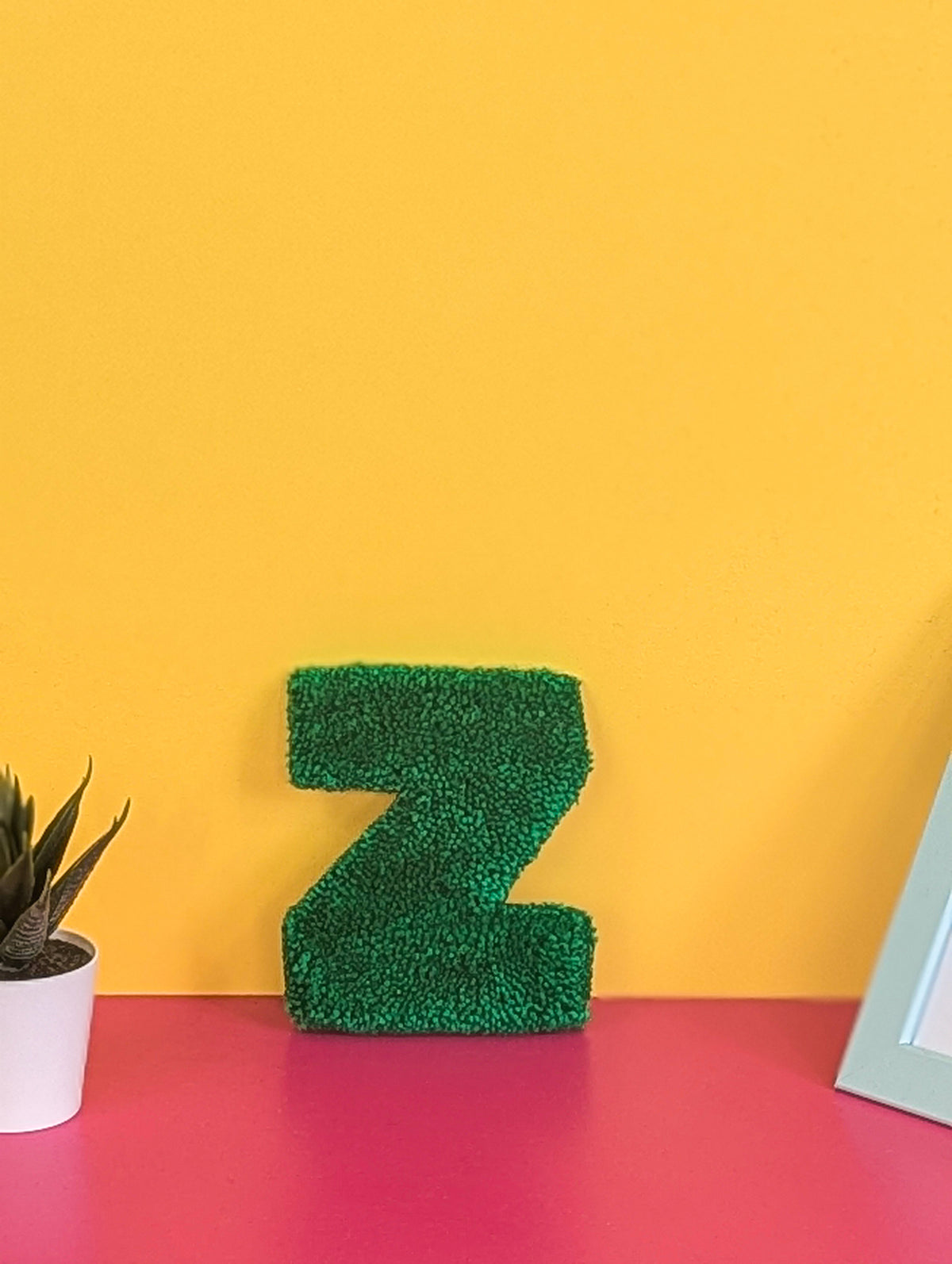 Tufted Fluffy Alphabet Wall Letter Z - Colourful Kids Room Decor, Cute Nursery Accent, Personalised Wall Display