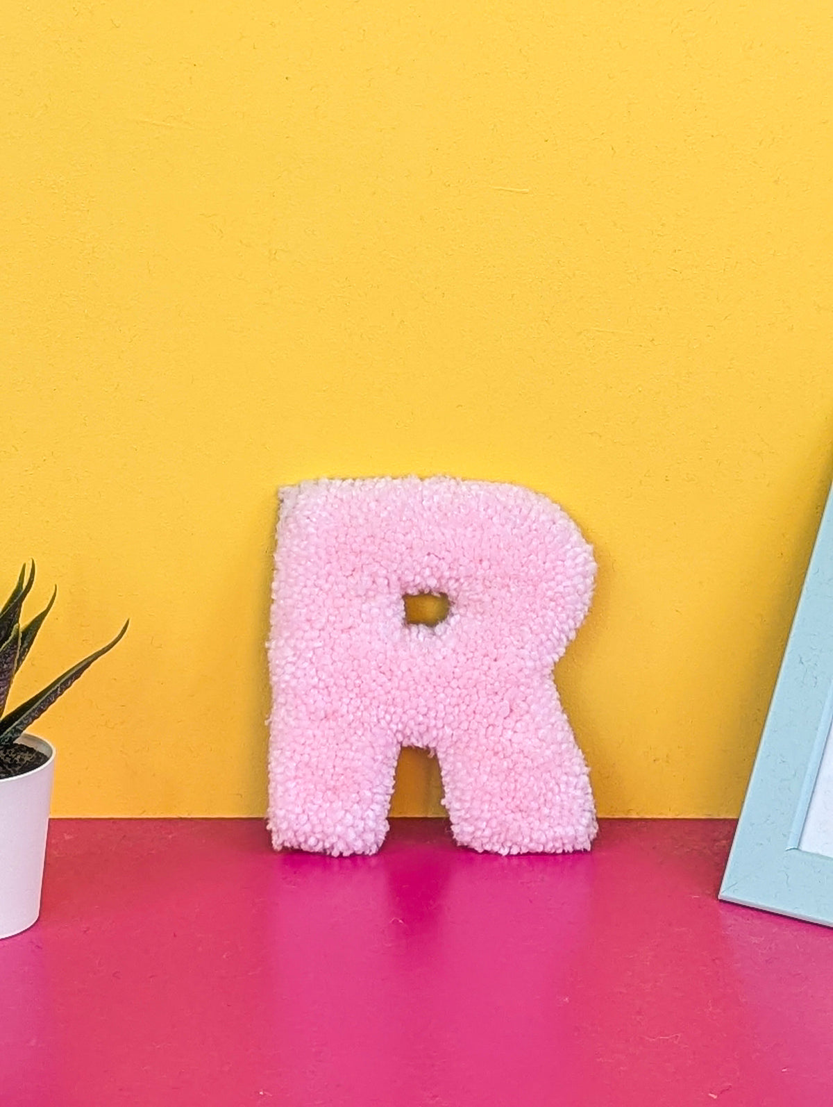 Tufted Fluffy Alphabet Wall Letter R - Colourful Kids Room Decor, Cute Nursery Accent, Personalised Wall Display
