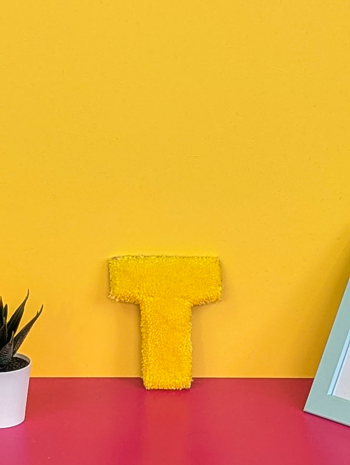 Tufted Fluffy Alphabet Wall Letter T - Colourful Kids Room Decor, Cute Nursery Accent, Personalised Wall Display