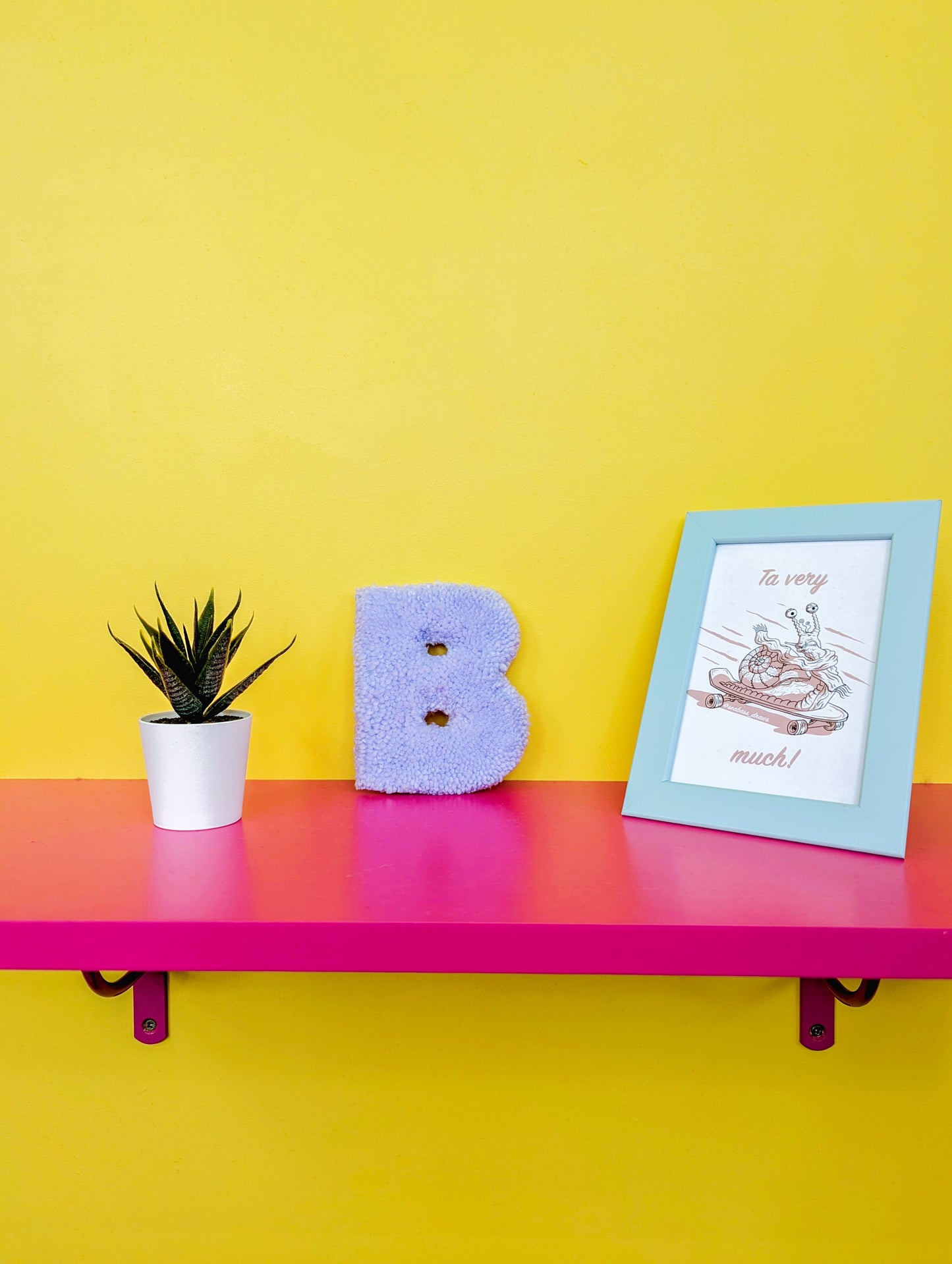 Tufted Fluffy Alphabet Wall Letter B - Colourful Kids Room Decor, Cute Nursery Accent, Personalised Wall Display