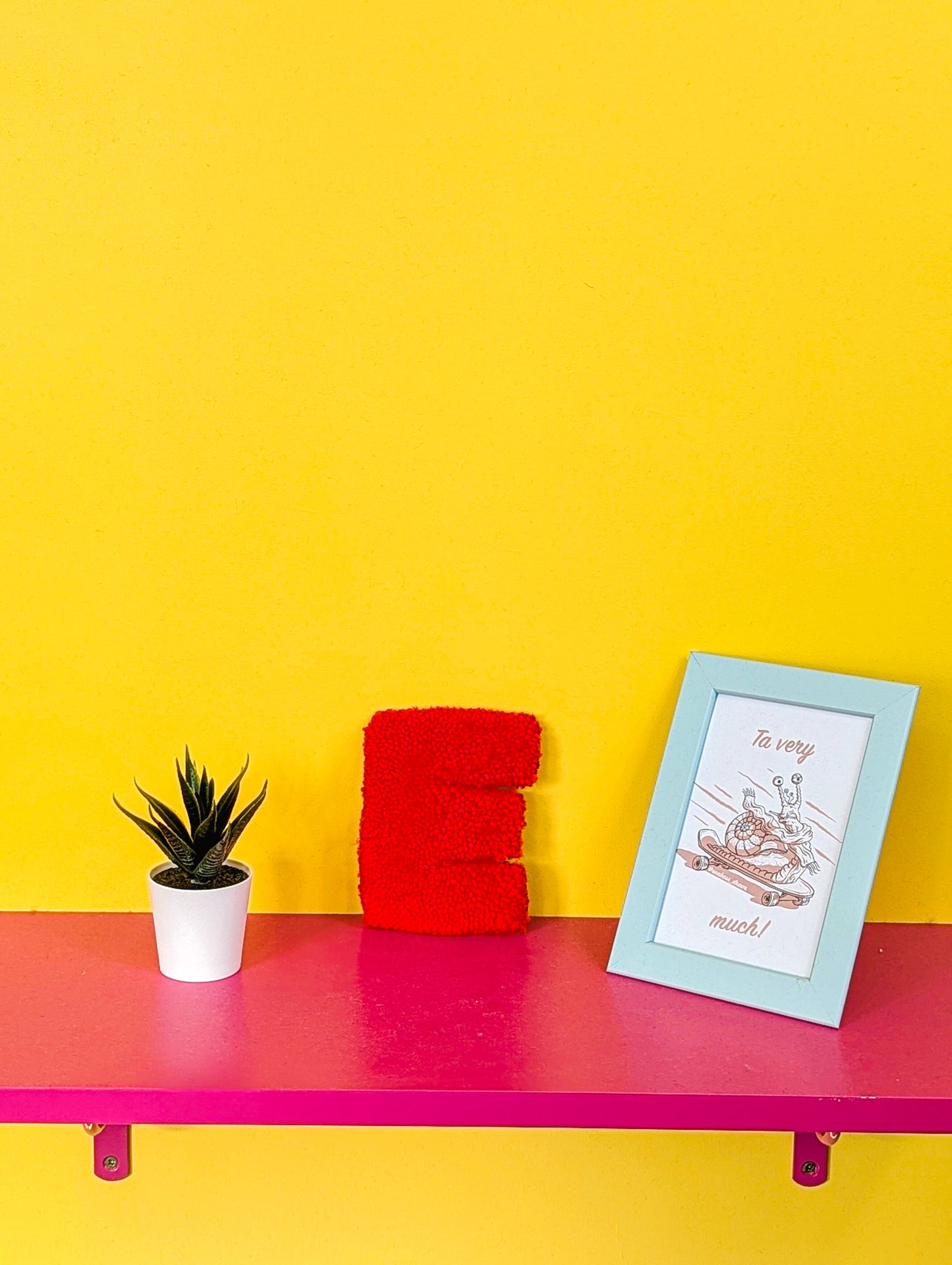 Tufted Fluffy Alphabet Wall Letter E - Colourful Kids Room Decor, Cute Nursery Accent, Personalised Wall Display