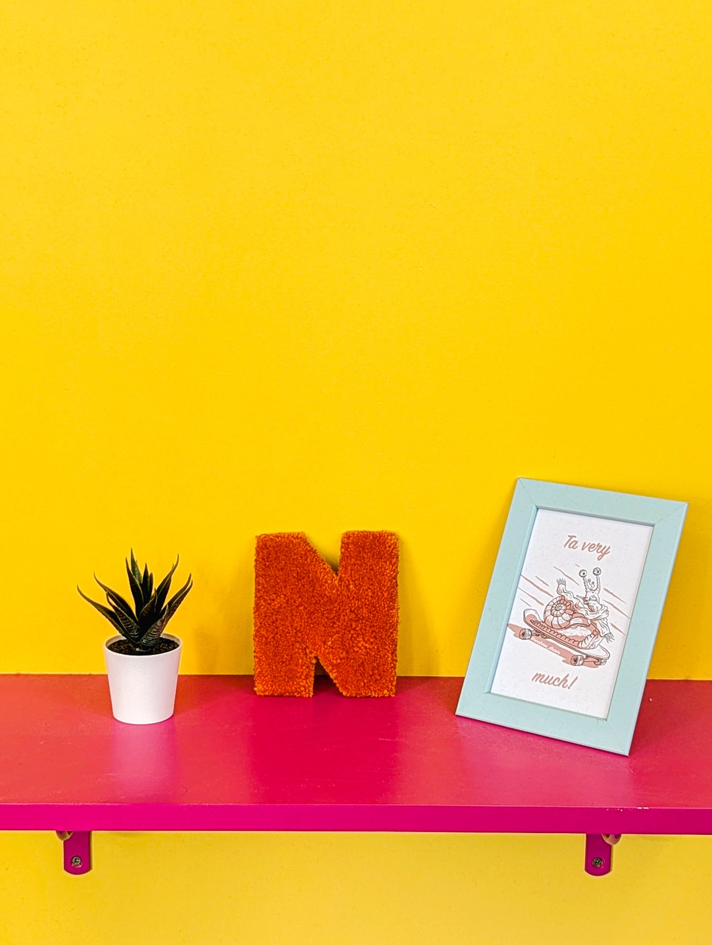 Tufted Fluffy Alphabet Wall Letter N - Colourful Kids Room Decor, Cute Nursery Accent, Personalised Wall Display