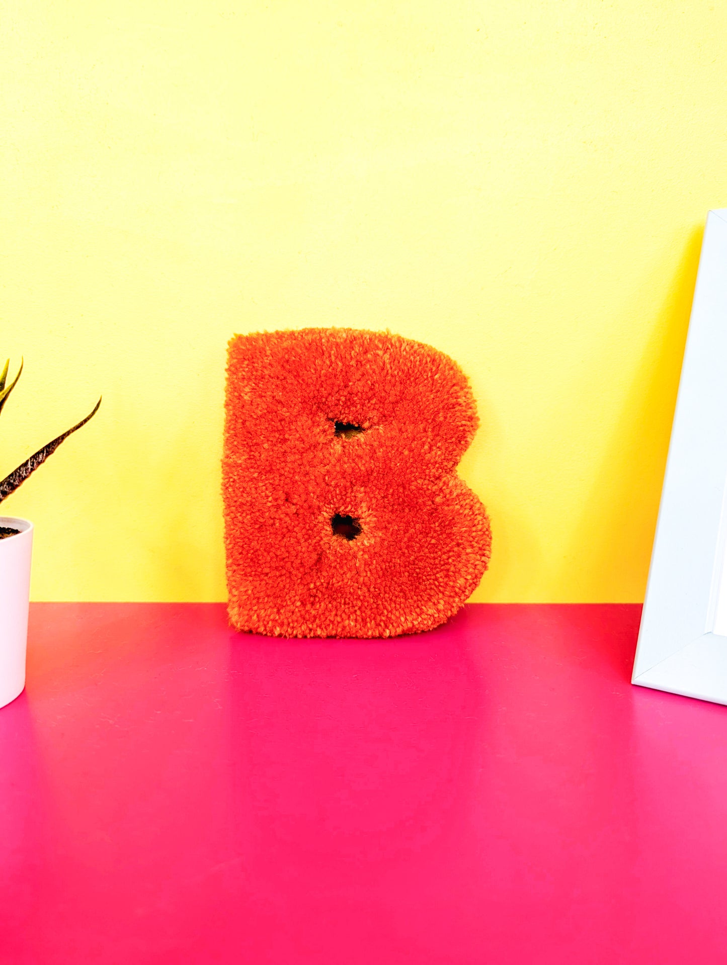Tufted Fluffy Alphabet Wall Letter B - Colourful Kids Room Decor, Cute Nursery Accent, Personalised Wall Display