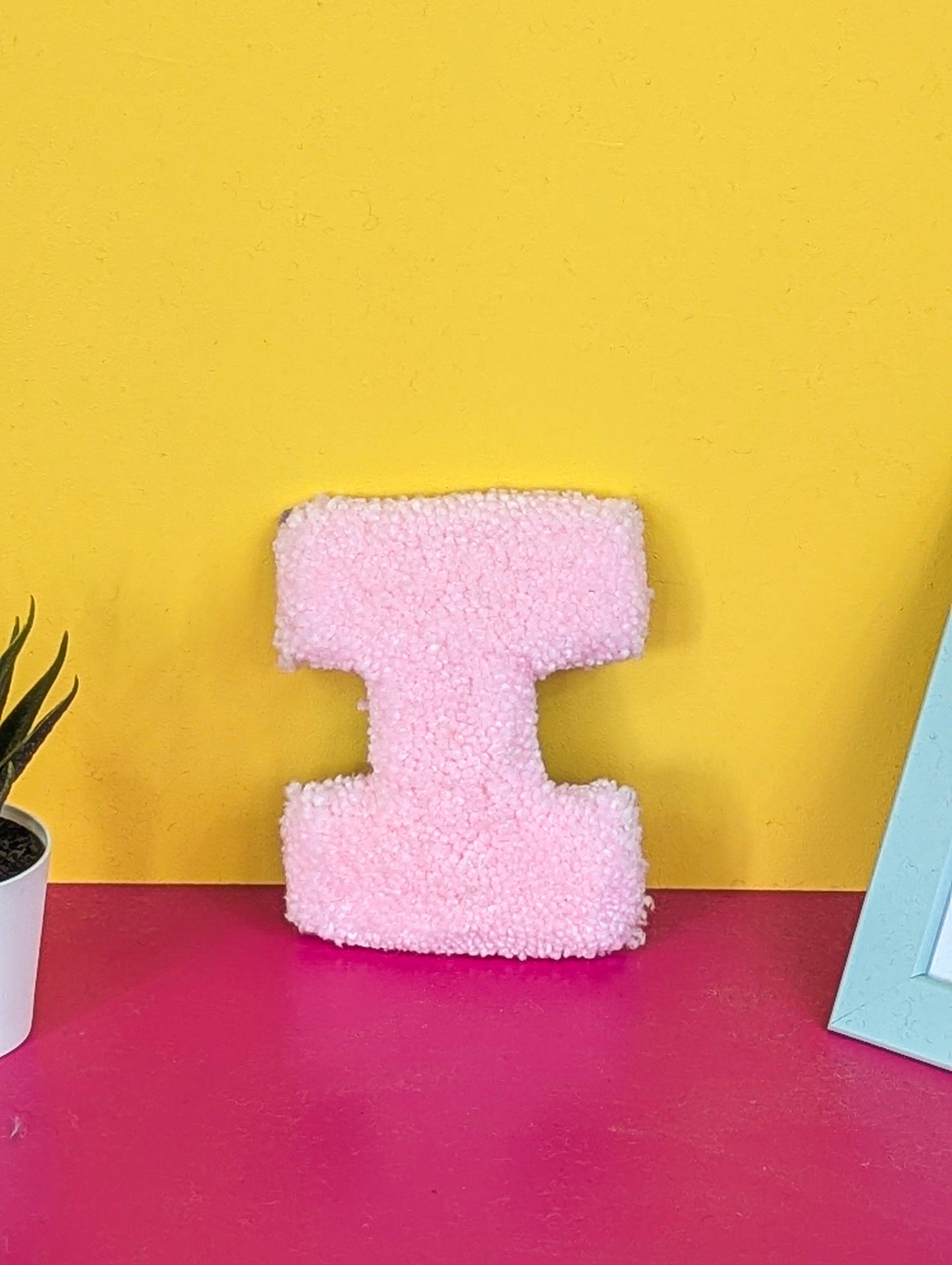 Tufted Fluffy Alphabet Wall Letter I - Colourful Kids Room Decor, Cute Nursery Accent, Personalised Wall Display