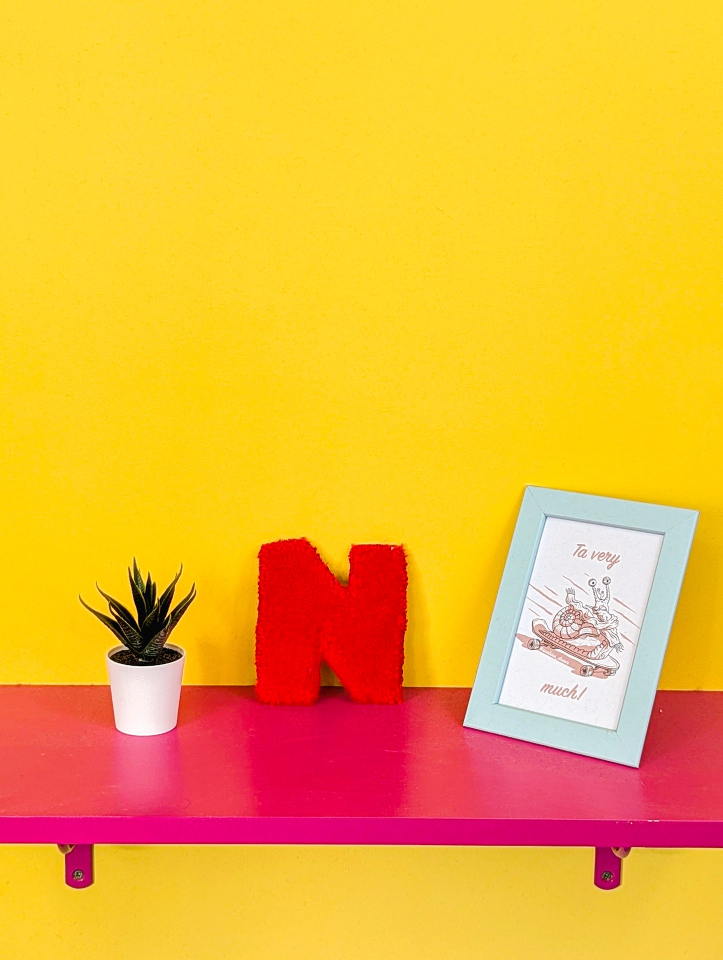 Tufted Fluffy Alphabet Wall Letter N - Colourful Kids Room Decor, Cute Nursery Accent, Personalised Wall Display