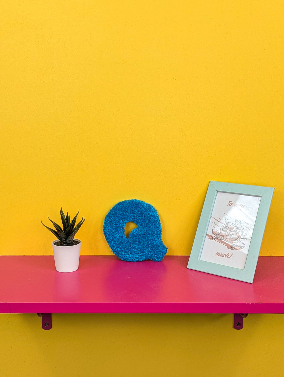 Tufted Fluffy Alphabet Wall Letter Q - Colourful Kids Room Decor, Cute Nursery Accent, Personalised Wall Display
