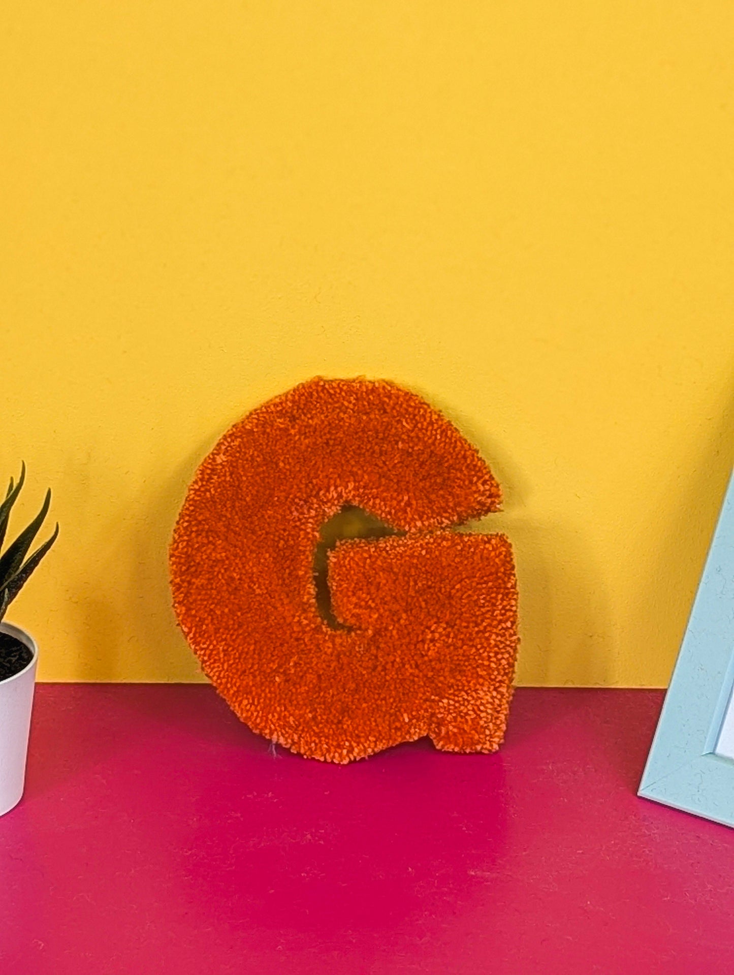 Tufted Fluffy Alphabet Wall Letter G - Colourful Kids Room Decor, Cute Nursery Accent, Personalised Wall Display