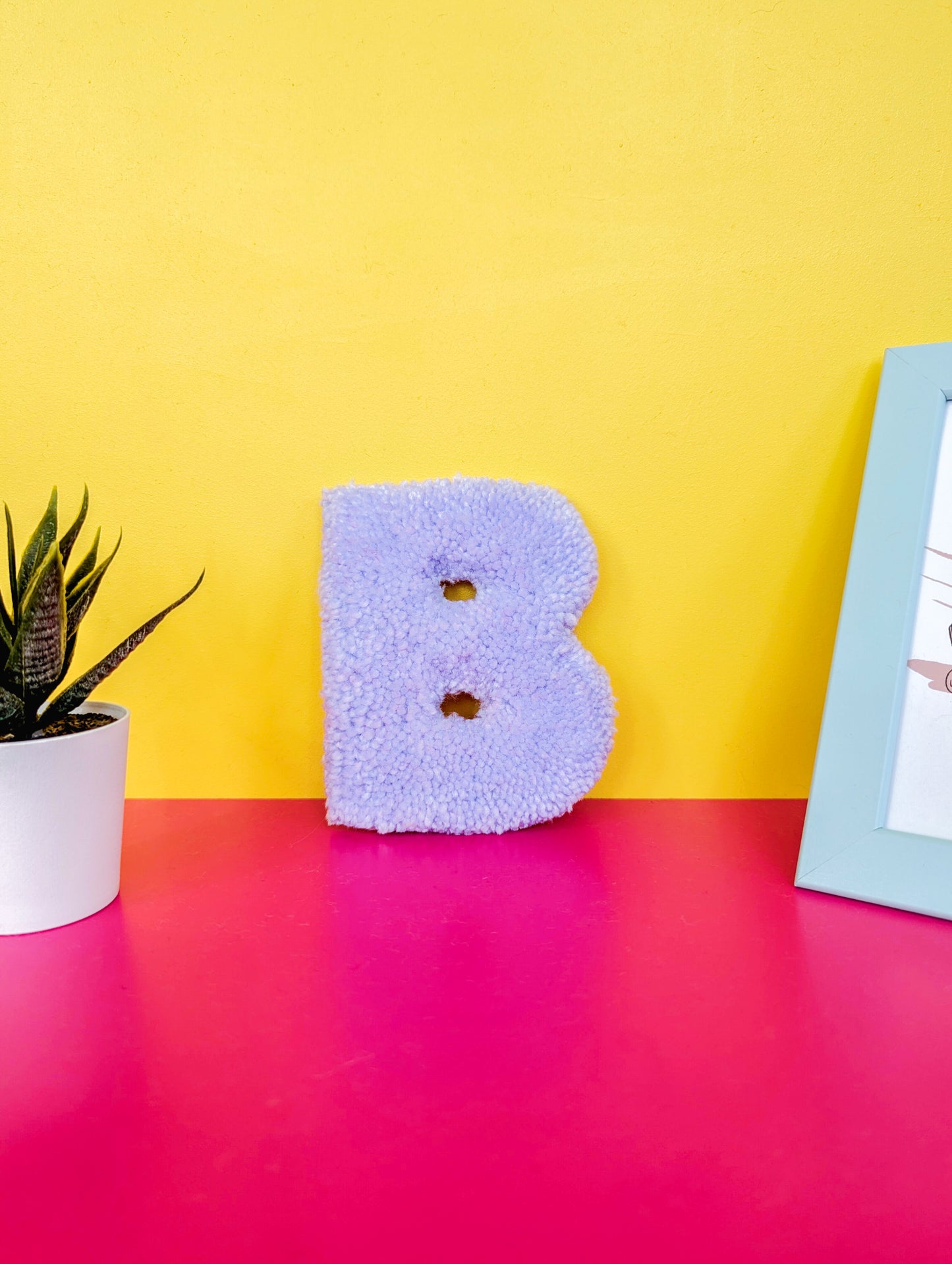 Tufted Fluffy Alphabet Wall Letter B - Colourful Kids Room Decor, Cute Nursery Accent, Personalised Wall Display