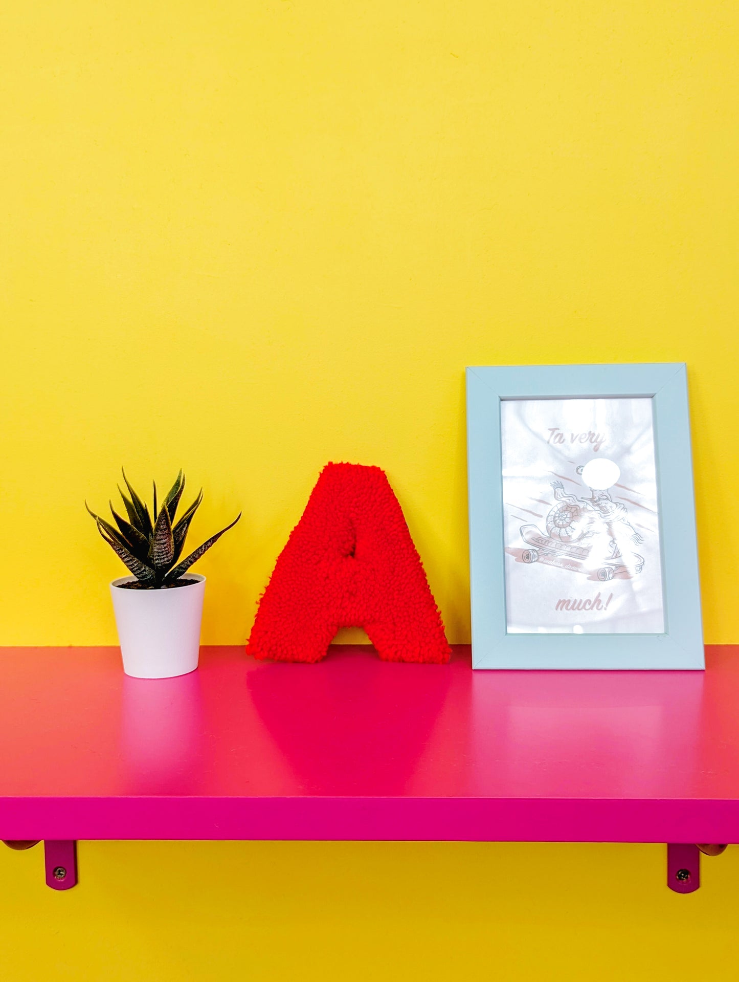 Tufted Fluffy Alphabet Wall Letter A – Colourful Kids Room Decor, Cute Nursery Accent, Personalised Wall Display