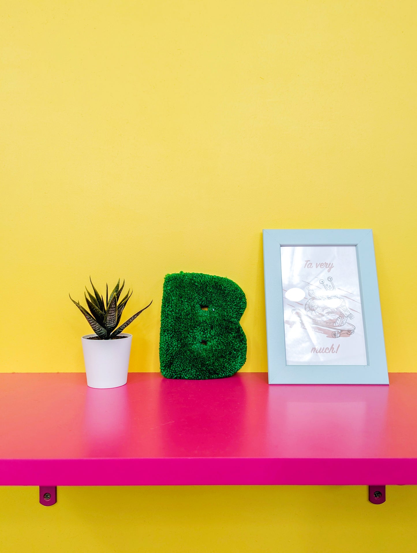 Tufted Fluffy Alphabet Wall Letter B - Colourful Kids Room Decor, Cute Nursery Accent, Personalised Wall Display