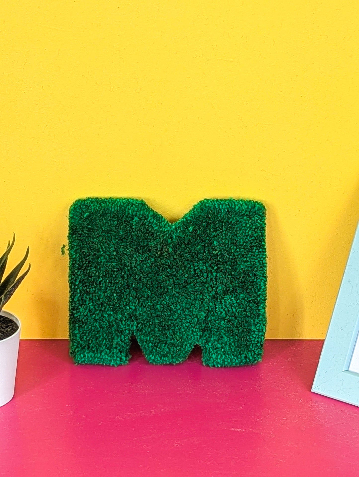 Tufted Fluffy Alphabet Wall Letter M - Colourful Kids Room Decor, Cute Nursery Accent, Personalised Wall Display