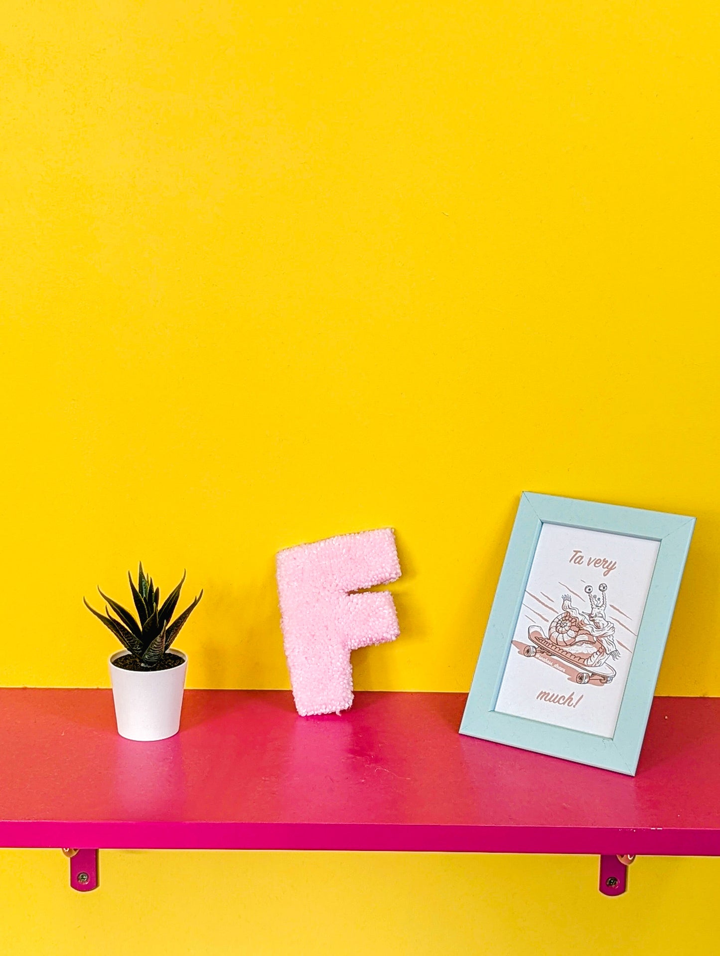 Tufted Fluffy Alphabet Wall Letter F - Colourful Kids Room Decor, Cute Nursery Accent, Personalised Wall Display