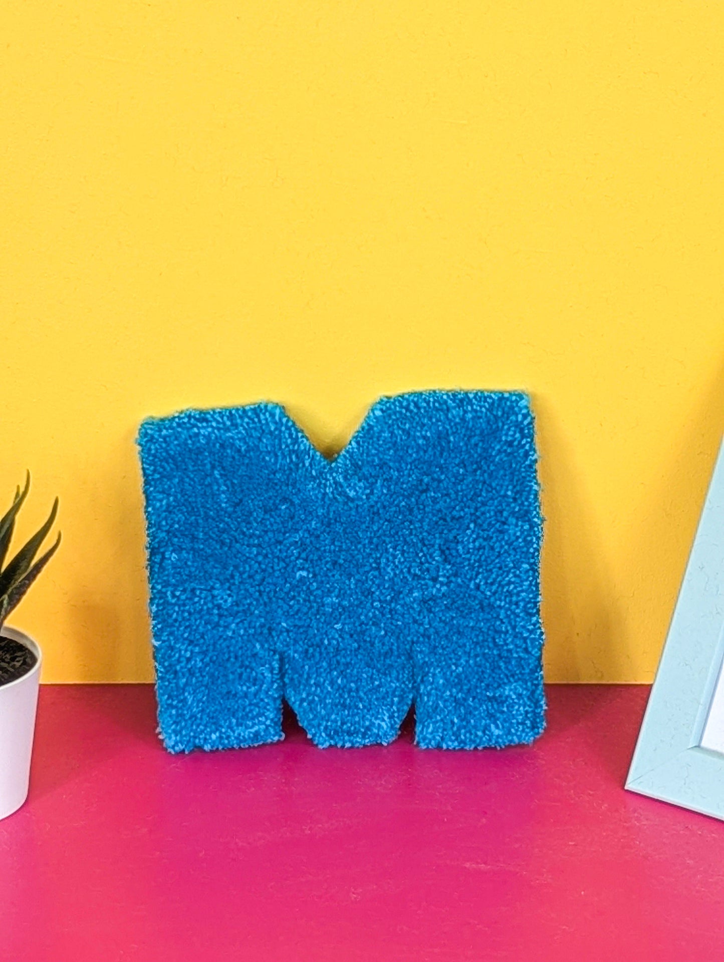 Tufted Fluffy Alphabet Wall Letter M - Colourful Kids Room Decor, Cute Nursery Accent, Personalised Wall Display