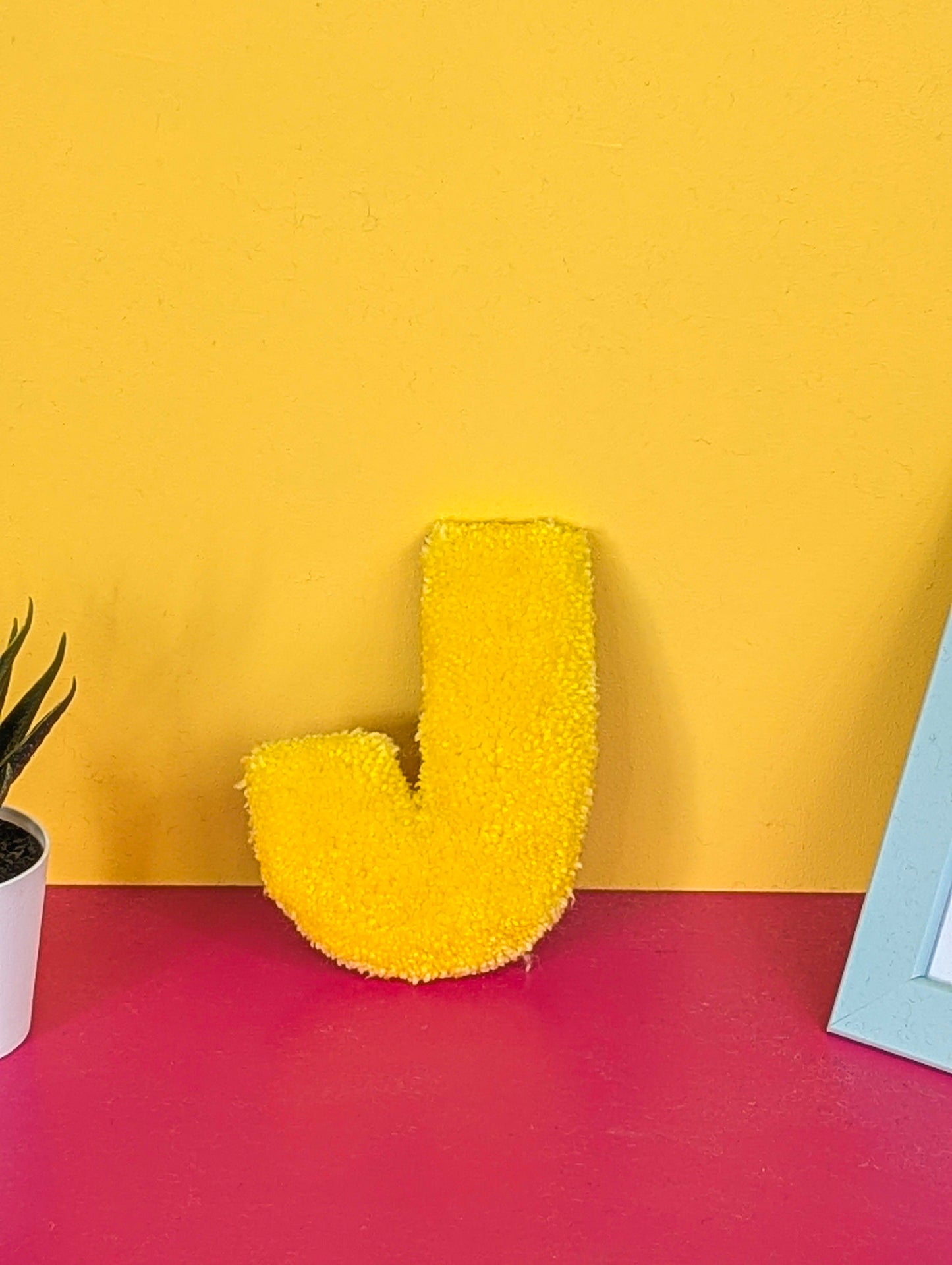 Tufted Fluffy Alphabet Wall Letter J - Colourful Kids Room Decor, Cute Nursery Accent, Personalised Wall Display