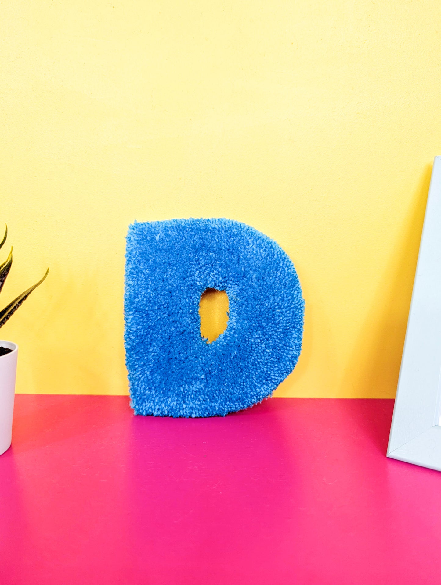 Tufted Fluffy Alphabet Wall Letter D - Colourful Kids Room Decor, Cute Nursery Accent, Personalised Wall Display
