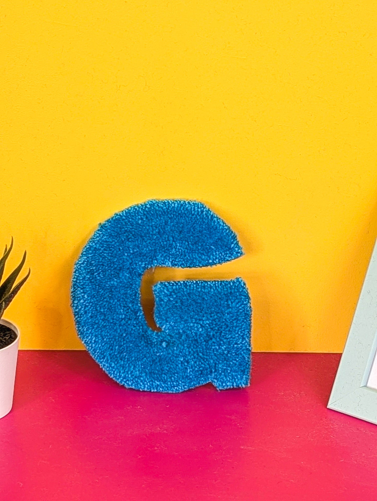 Tufted Fluffy Alphabet Wall Letter G - Colourful Kids Room Decor, Cute Nursery Accent, Personalised Wall Display