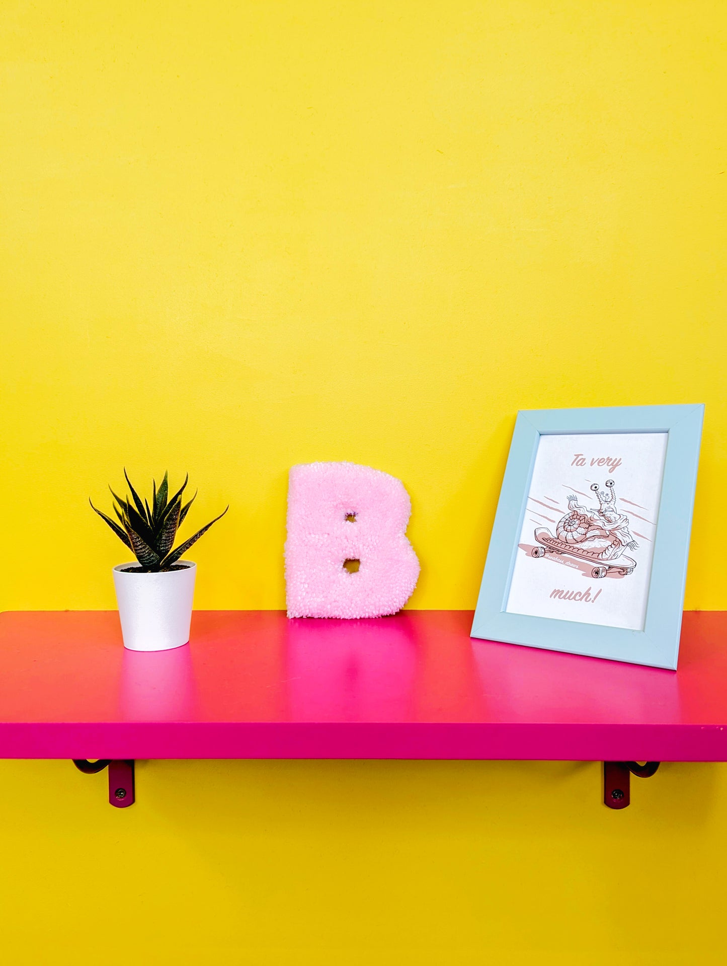 Tufted Fluffy Alphabet Wall Letter B - Colourful Kids Room Decor, Cute Nursery Accent, Personalised Wall Display