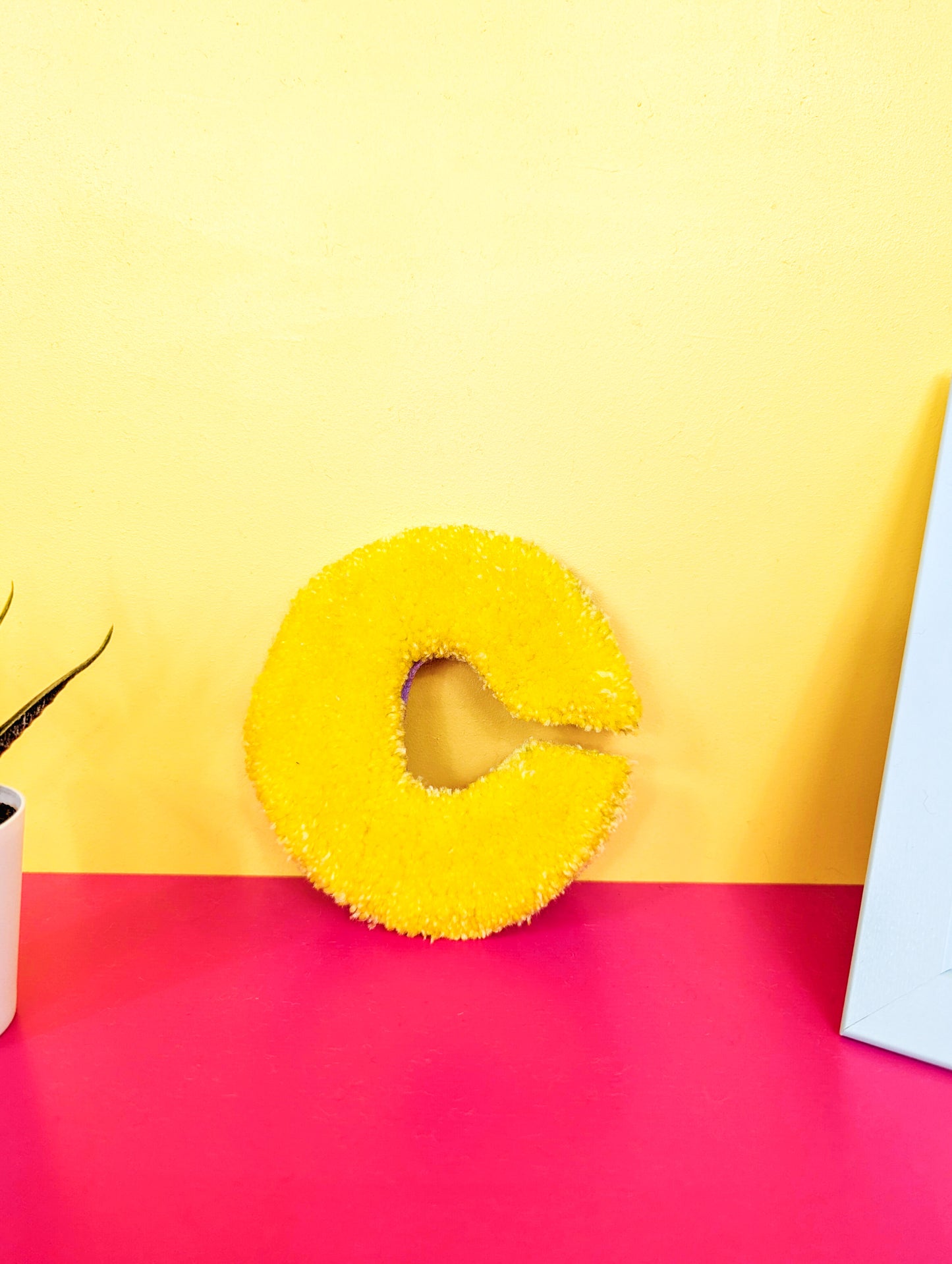Tufted Fluffy Alphabet Wall Letter C - Colourful Kids Room Decor, Cute Nursery Accent, Personalised Wall Display