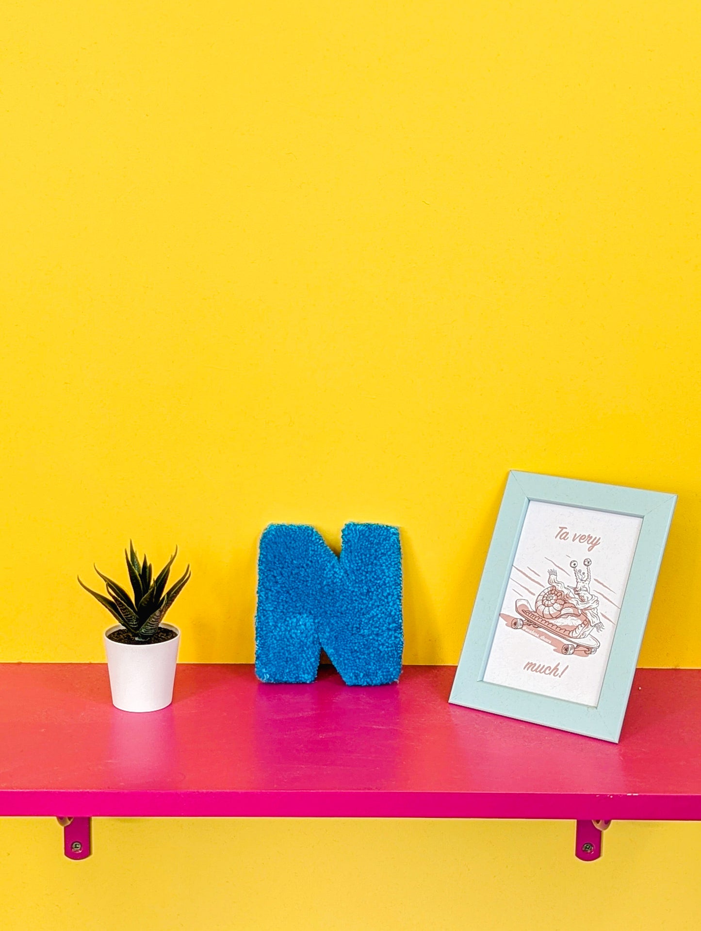 Tufted Fluffy Alphabet Wall Letter N - Colourful Kids Room Decor, Cute Nursery Accent, Personalised Wall Display