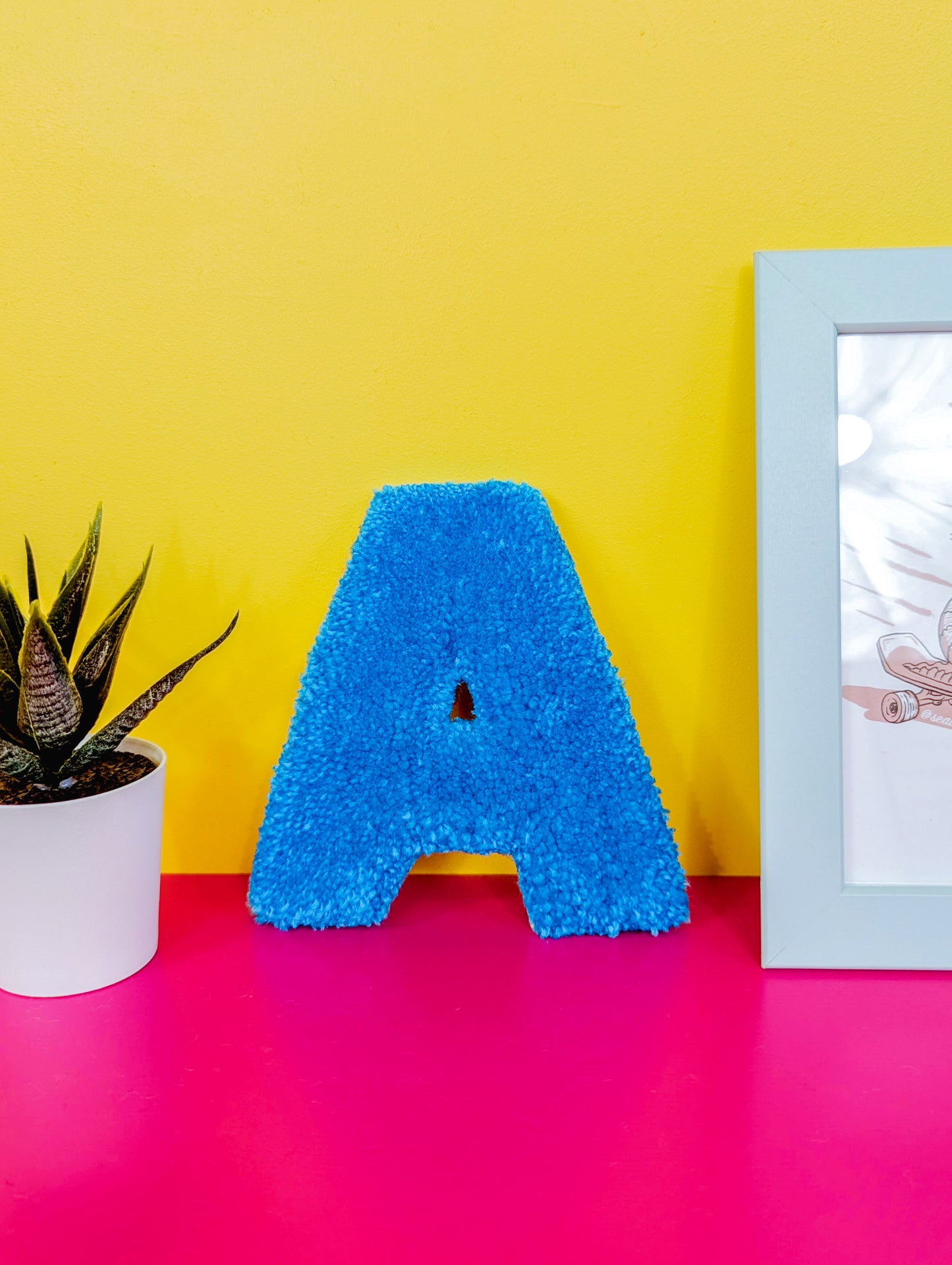 Tufted Fluffy Alphabet Wall Letter A – Colourful Kids Room Decor, Cute Nursery Accent, Personalised Wall Display