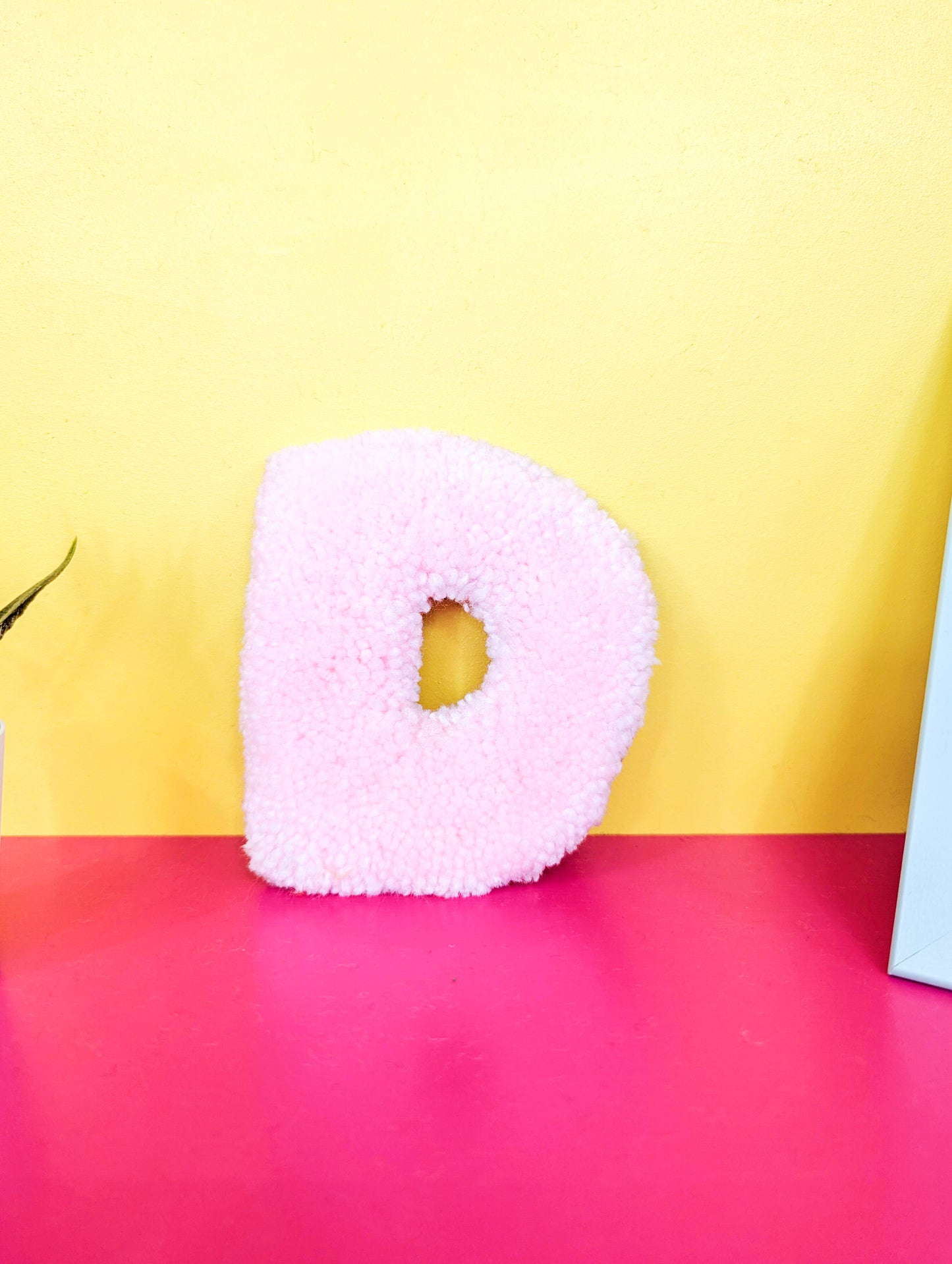 Tufted Fluffy Alphabet Wall Letter D - Colourful Kids Room Decor, Cute Nursery Accent, Personalised Wall Display