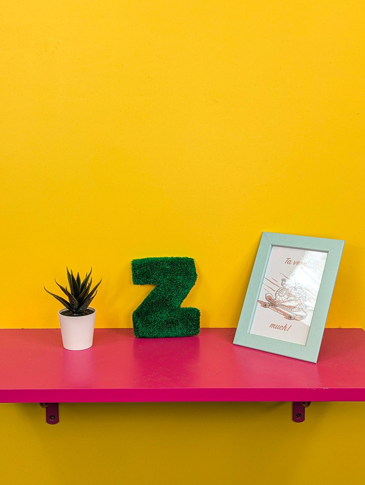 Tufted Fluffy Alphabet Wall Letter Z - Colourful Kids Room Decor, Cute Nursery Accent, Personalised Wall Display