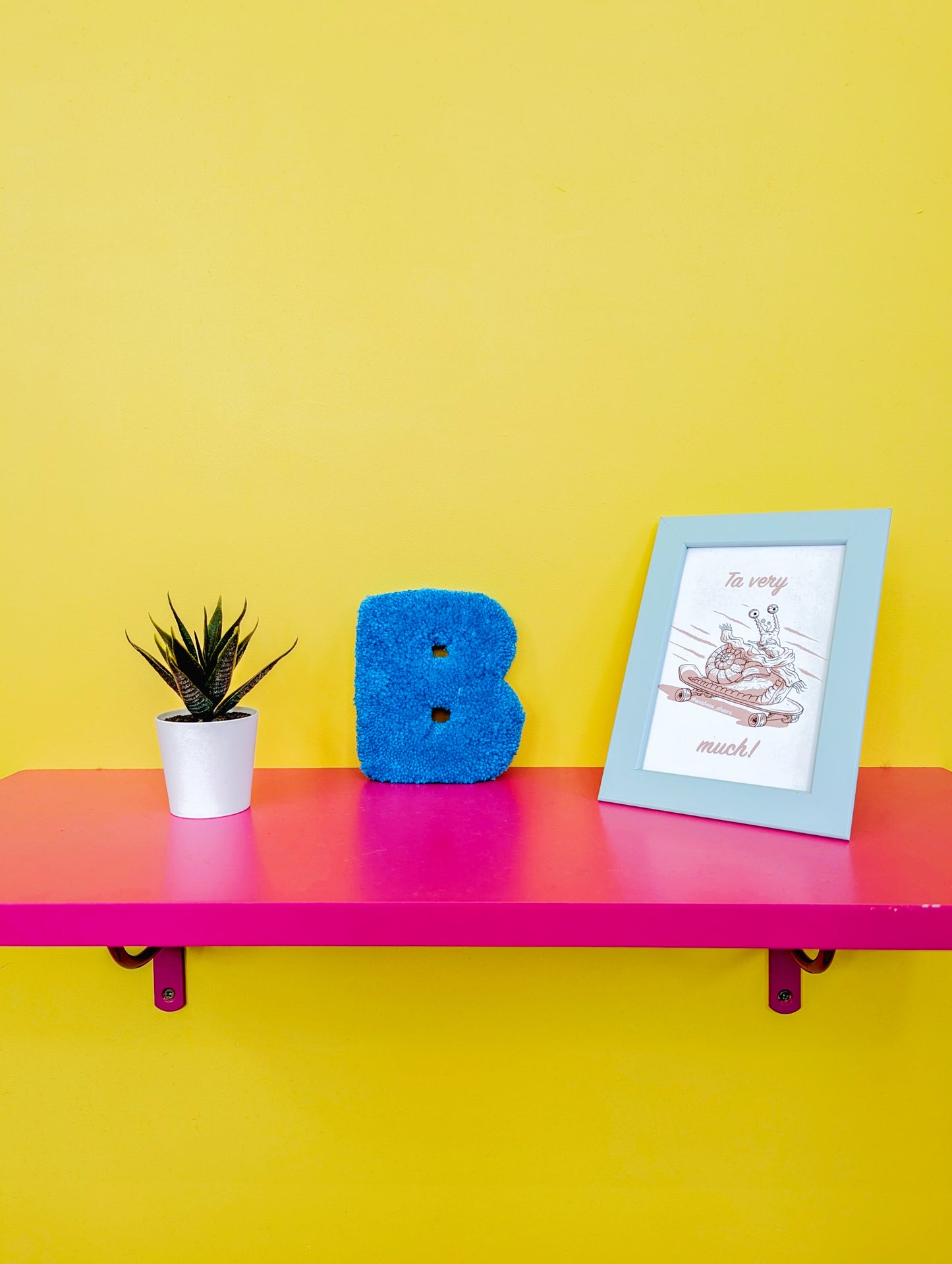 Tufted Fluffy Alphabet Wall Letter B - Colourful Kids Room Decor, Cute Nursery Accent, Personalised Wall Display