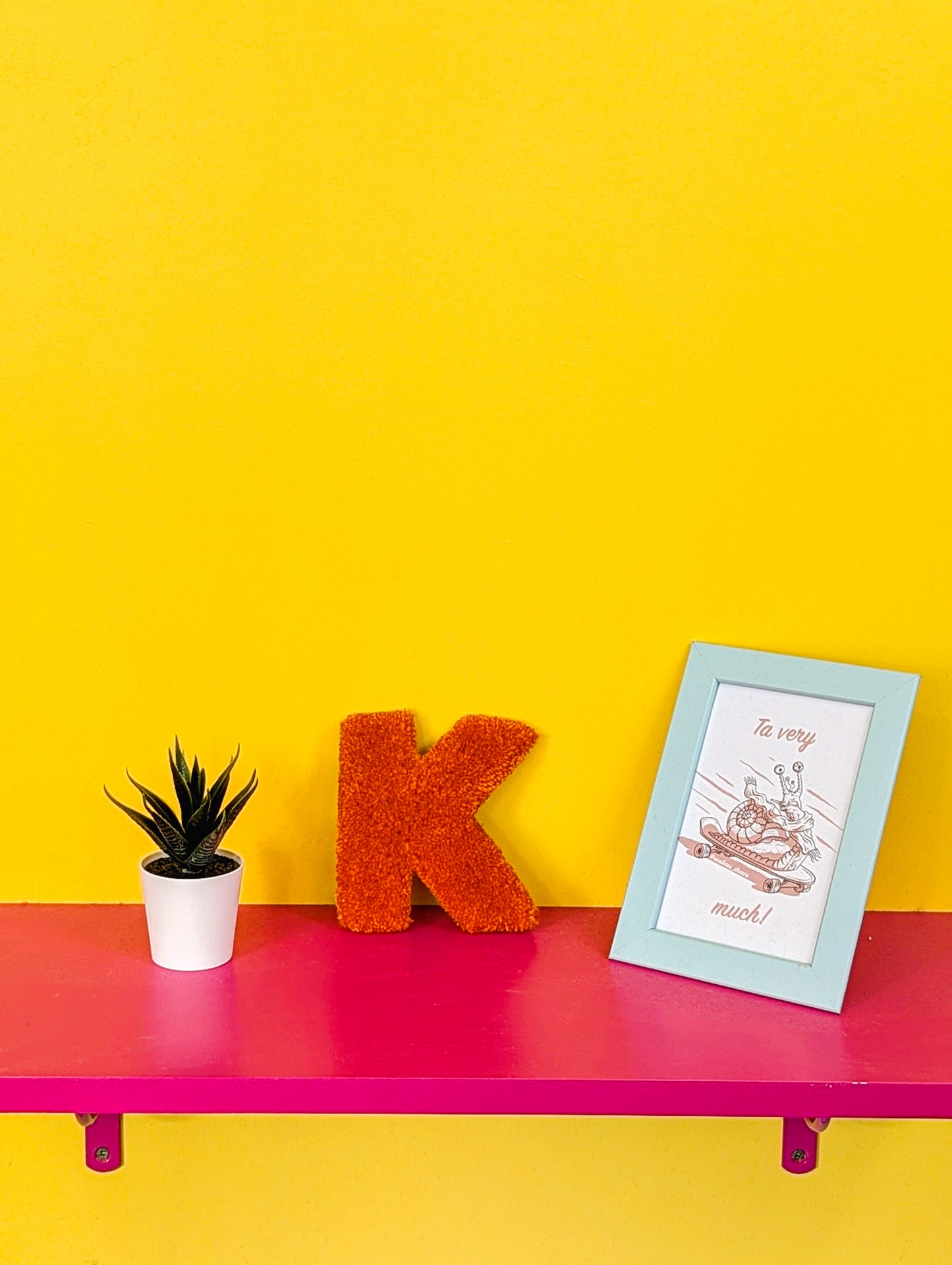 Tufted Fluffy Alphabet Wall Letter K - Colourful Kids Room Decor, Cute Nursery Accent, Personalised Wall Display