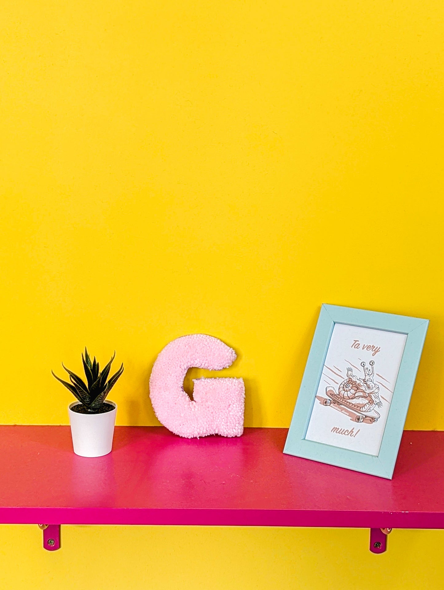 Tufted Fluffy Alphabet Wall Letter G - Colourful Kids Room Decor, Cute Nursery Accent, Personalised Wall Display