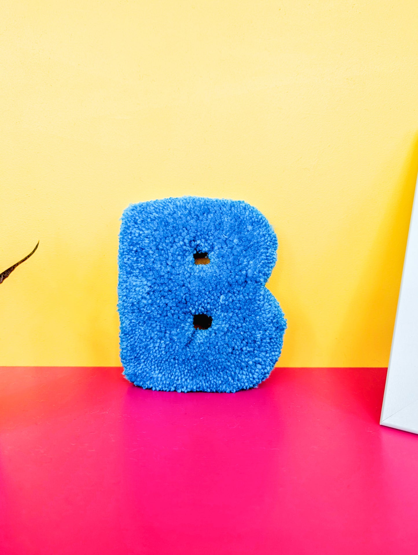 Tufted Fluffy Alphabet Wall Letter B - Colourful Kids Room Decor, Cute Nursery Accent, Personalised Wall Display
