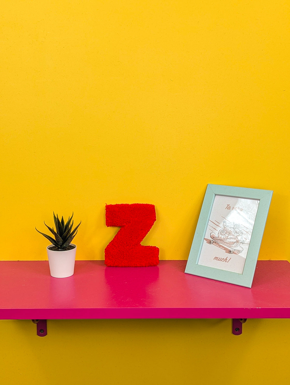 Tufted Fluffy Alphabet Wall Letter Z - Colourful Kids Room Decor, Cute Nursery Accent, Personalised Wall Display