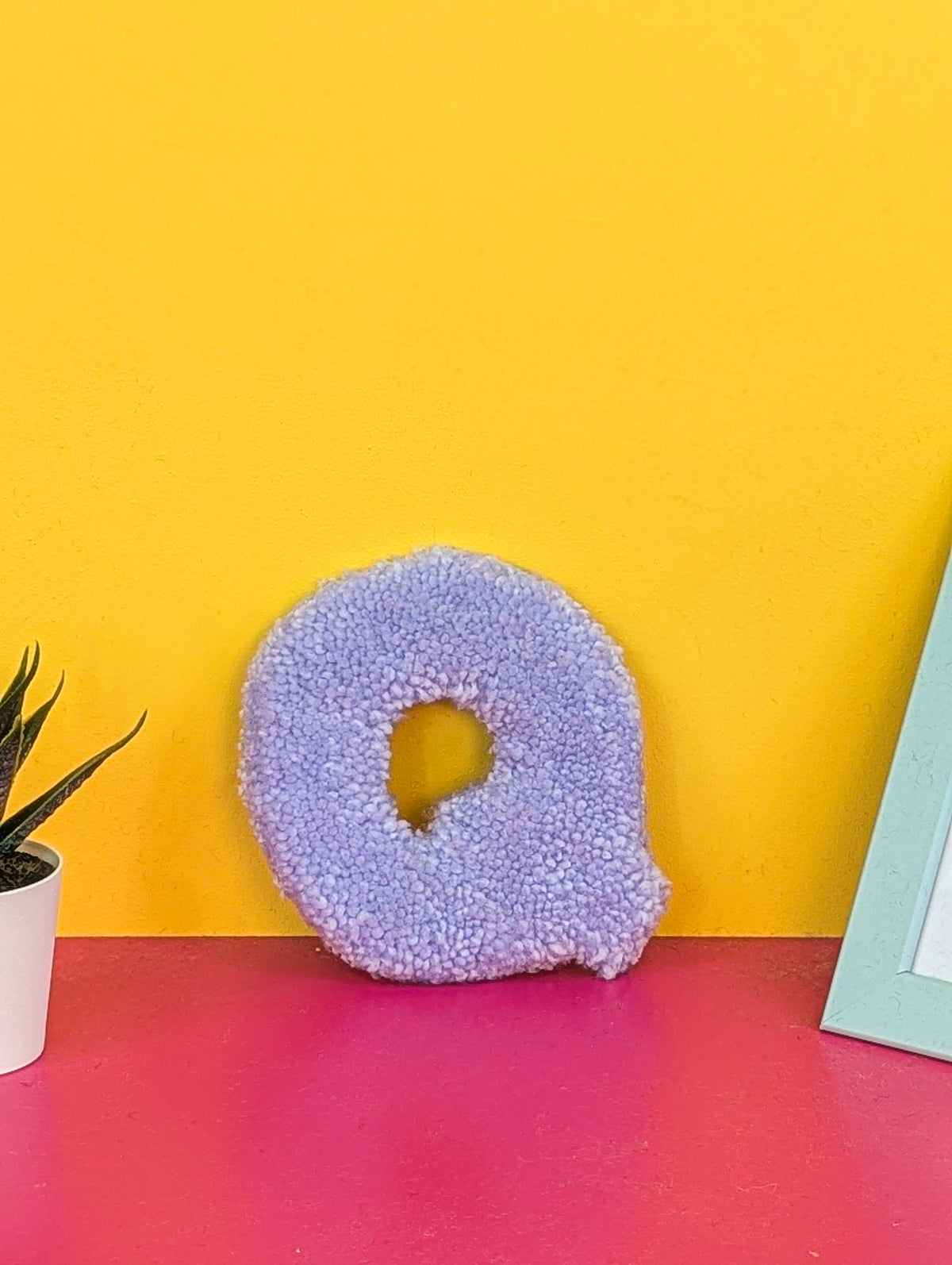 Tufted Fluffy Alphabet Wall Letter Q - Colourful Kids Room Decor, Cute Nursery Accent, Personalised Wall Display