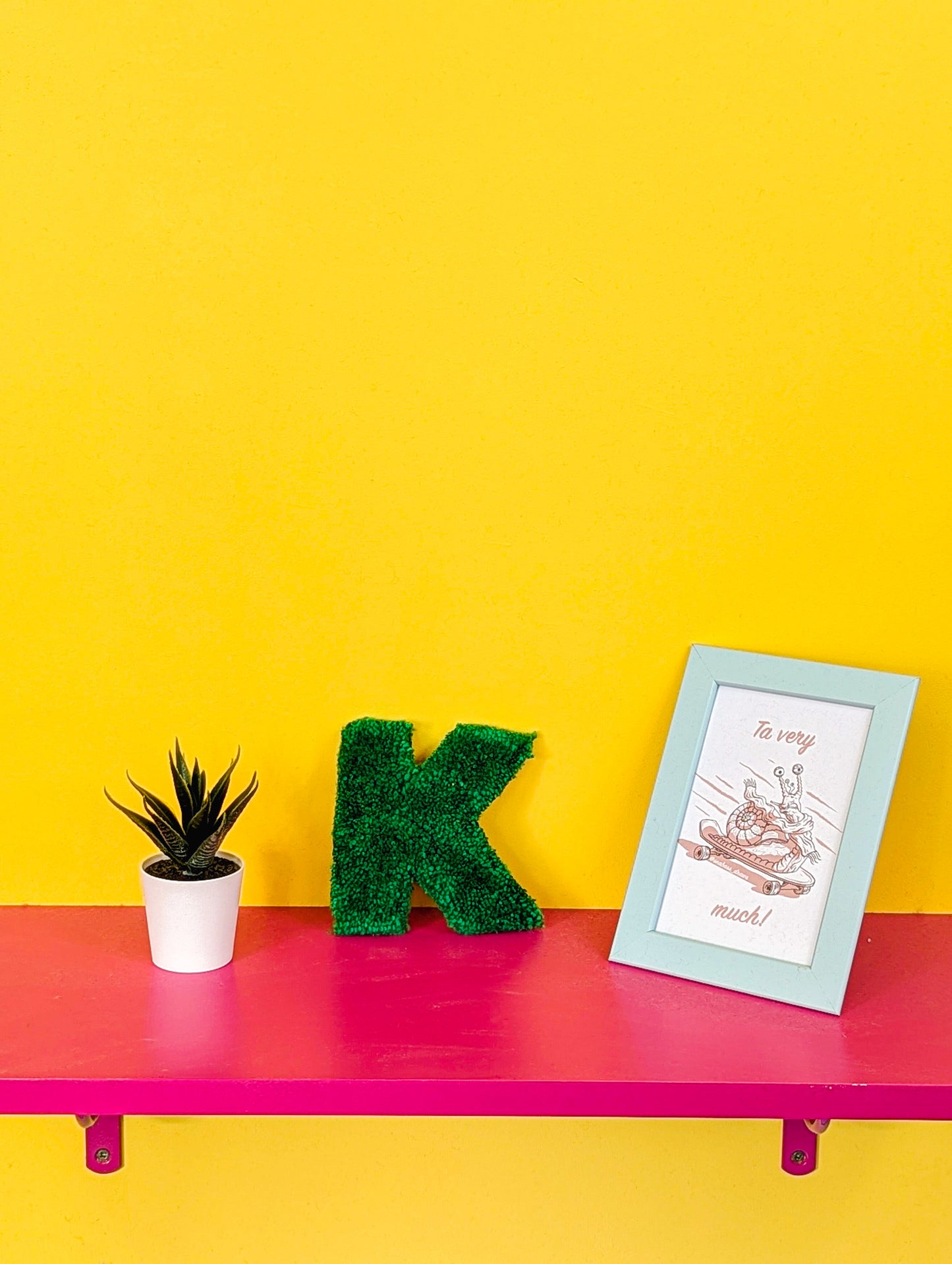 Tufted Fluffy Alphabet Wall Letter K - Colourful Kids Room Decor, Cute Nursery Accent, Personalised Wall Display