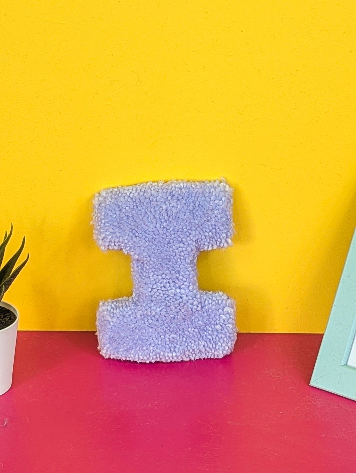 Tufted Fluffy Alphabet Wall Letter I - Colourful Kids Room Decor, Cute Nursery Accent, Personalised Wall Display