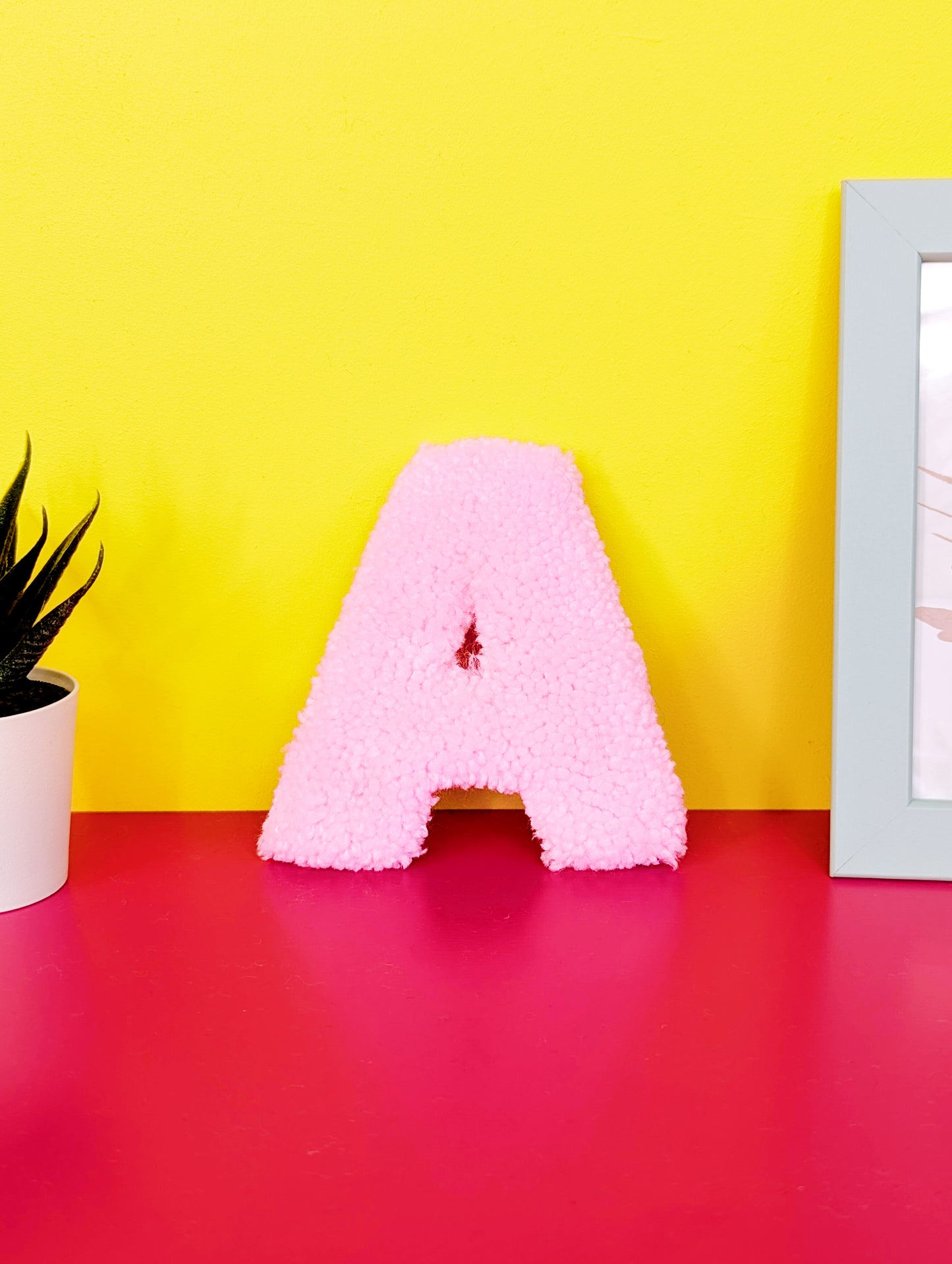 Tufted Fluffy Alphabet Wall Letter A – Colourful Kids Room Decor, Cute Nursery Accent, Personalised Wall Display