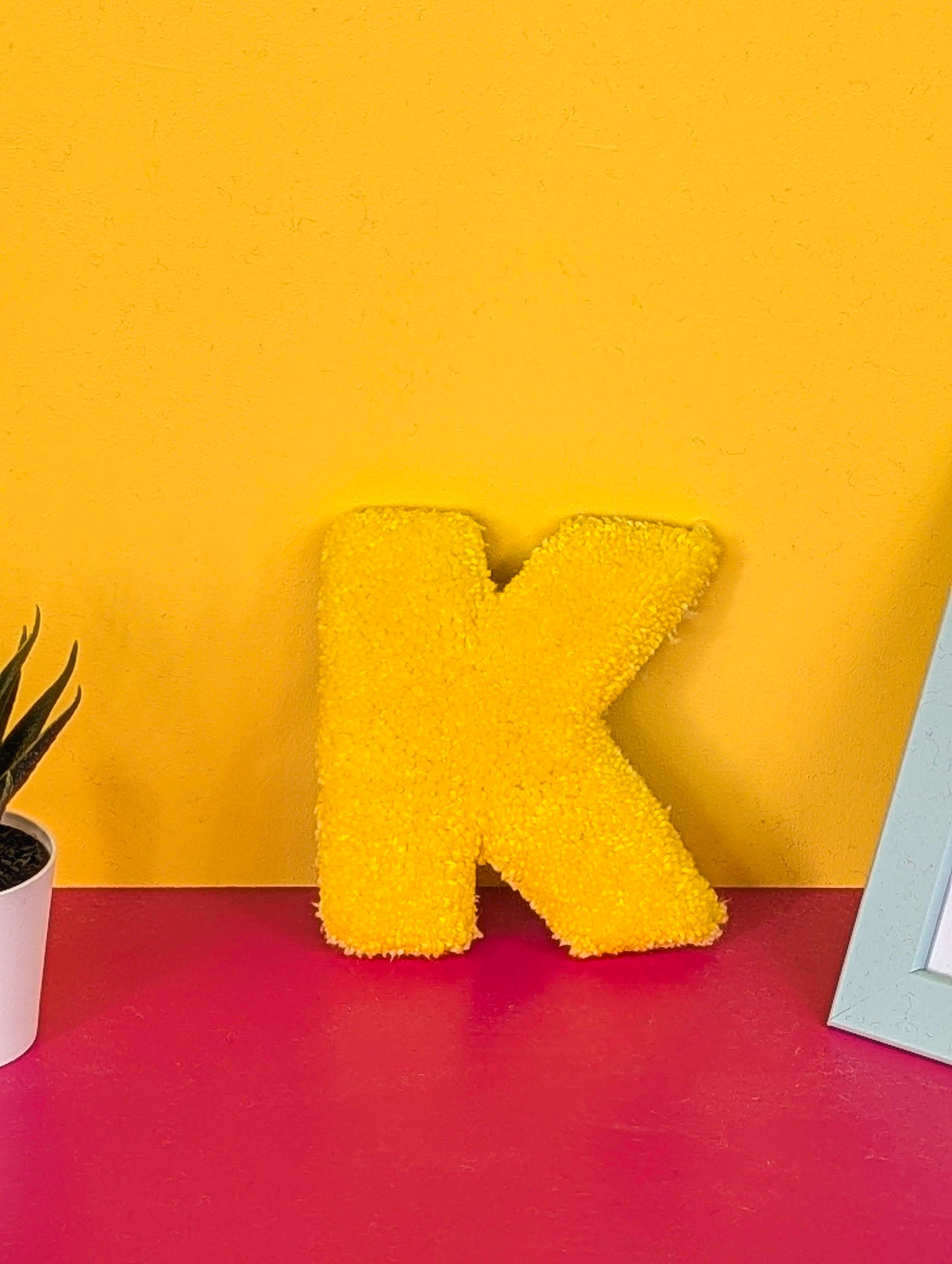 Tufted Fluffy Alphabet Wall Letter K - Colourful Kids Room Decor, Cute Nursery Accent, Personalised Wall Display