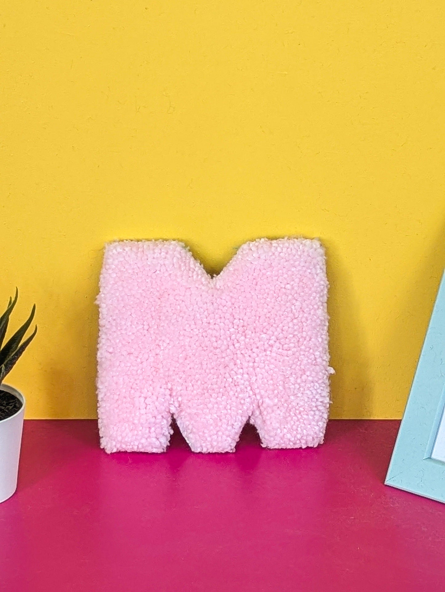 Tufted Fluffy Alphabet Wall Letter M - Colourful Kids Room Decor, Cute Nursery Accent, Personalised Wall Display