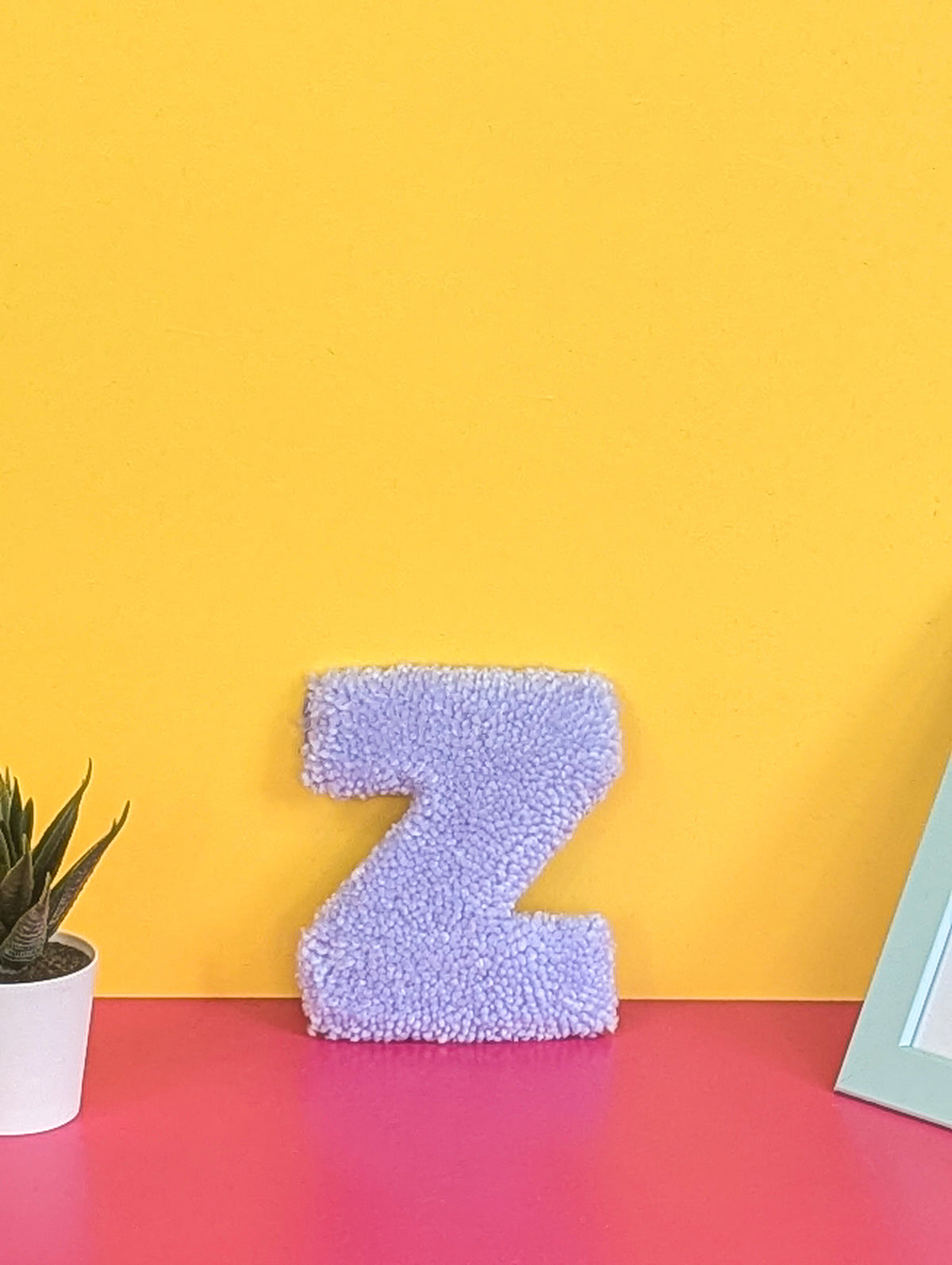 Tufted Fluffy Alphabet Wall Letter Z - Colourful Kids Room Decor, Cute Nursery Accent, Personalised Wall Display