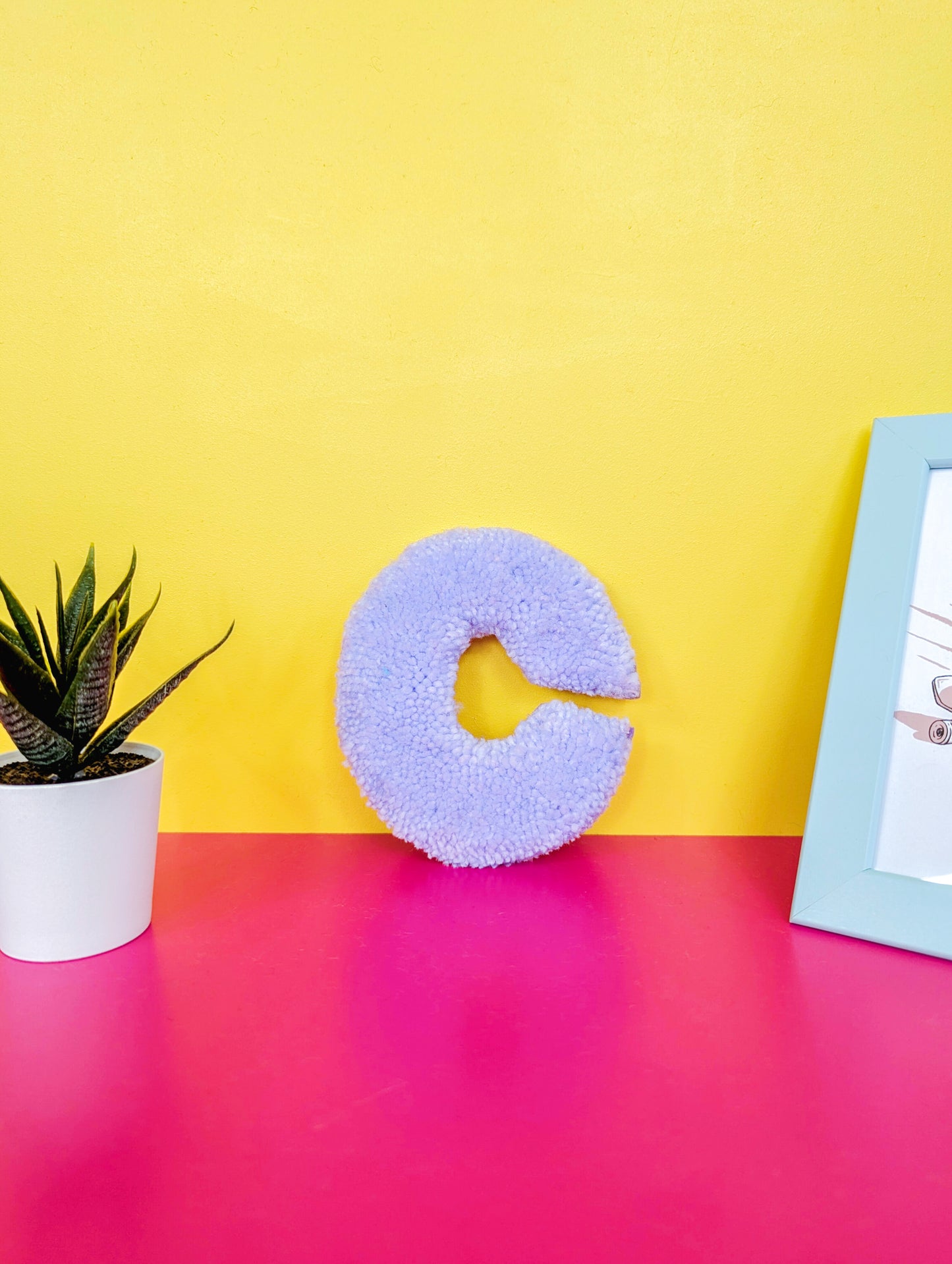 Tufted Fluffy Alphabet Wall Letter C - Colourful Kids Room Decor, Cute Nursery Accent, Personalised Wall Display