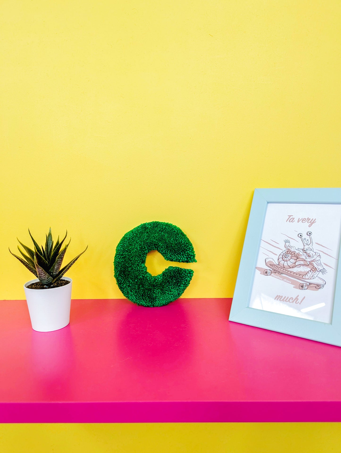 Tufted Fluffy Alphabet Wall Letter C - Colourful Kids Room Decor, Cute Nursery Accent, Personalised Wall Display